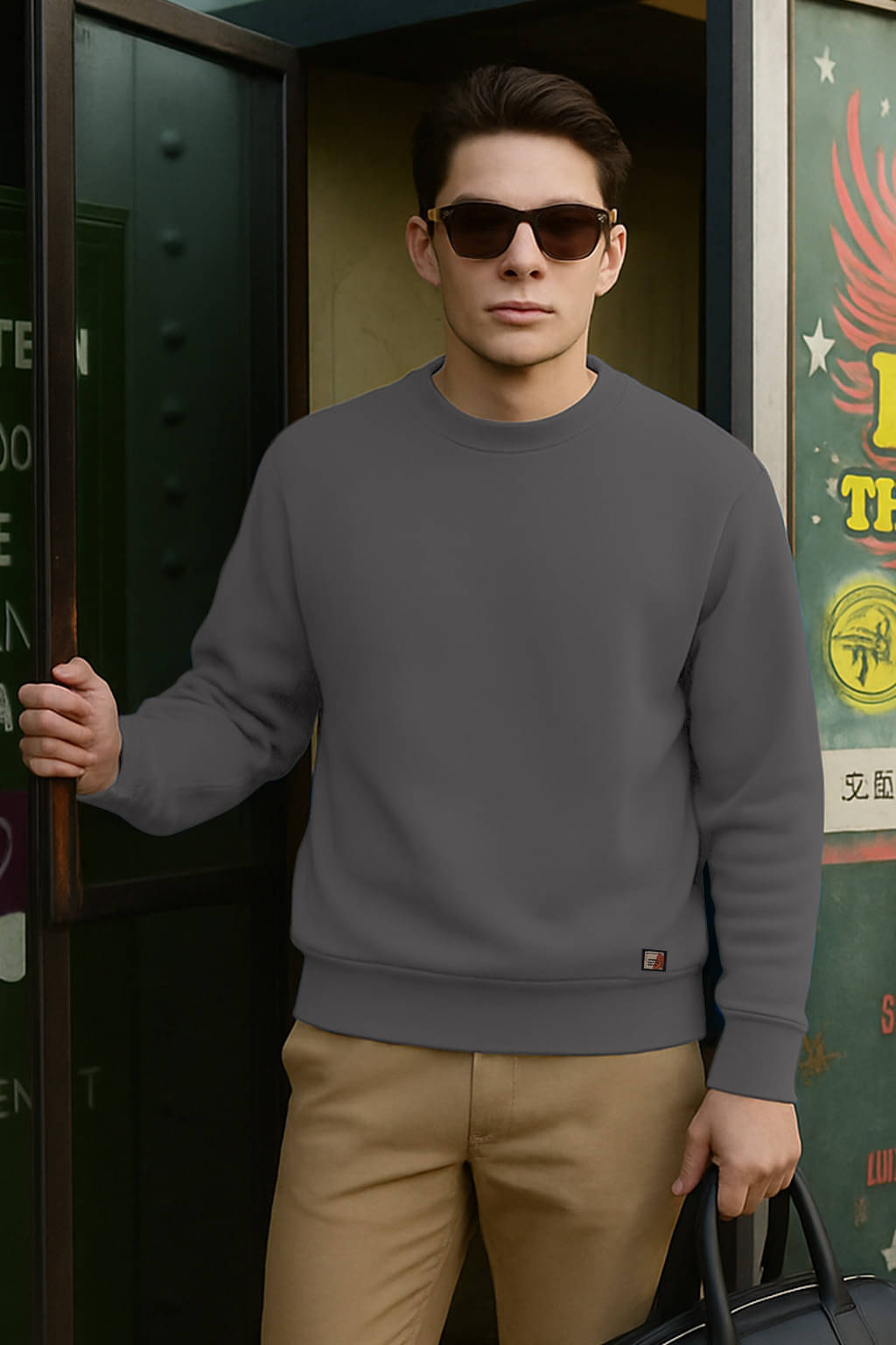     			FTX Fleece Round Neck Men's Sweatshirt - Dark Grey ( Pack of 1 )