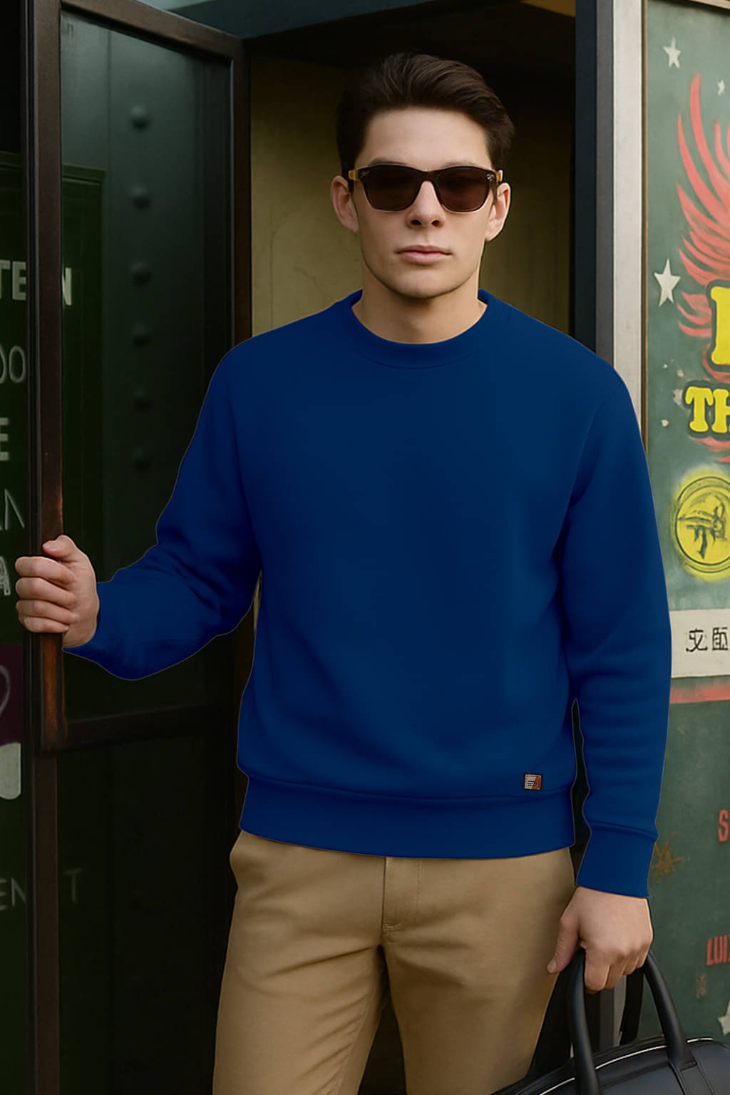     			FTX Fleece Round Neck Men's Sweatshirt - Blue ( Pack of 1 )