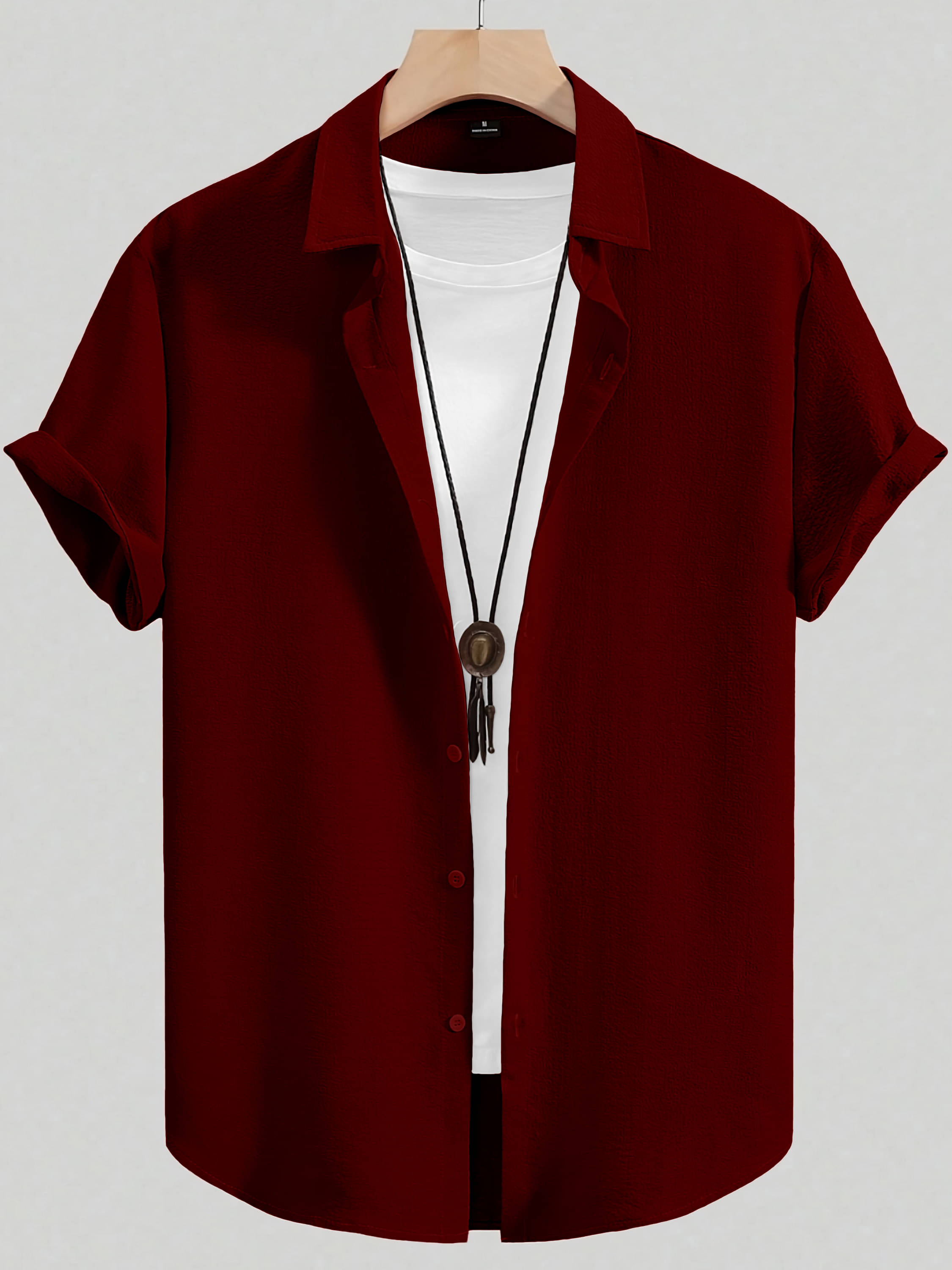 KAKIDO Poly Cotton Regular Fit Self Design Half Sleeves Men's Casual Shirt - Maroon ( Pack of 1 ) KAKIDO Poly Cotton Regular Fit Self Design Half Sleeves Men's Casual Shirt - Maroon ( Pack of 1 )