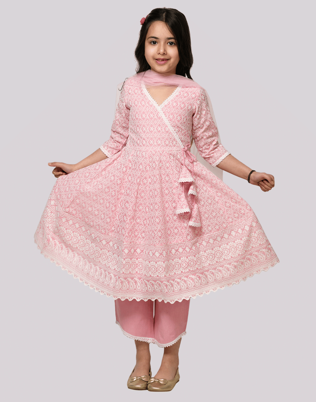     			LALTI FASHION Girls Cotton Anarkali Kurti ( Pack of 1 , Pink )