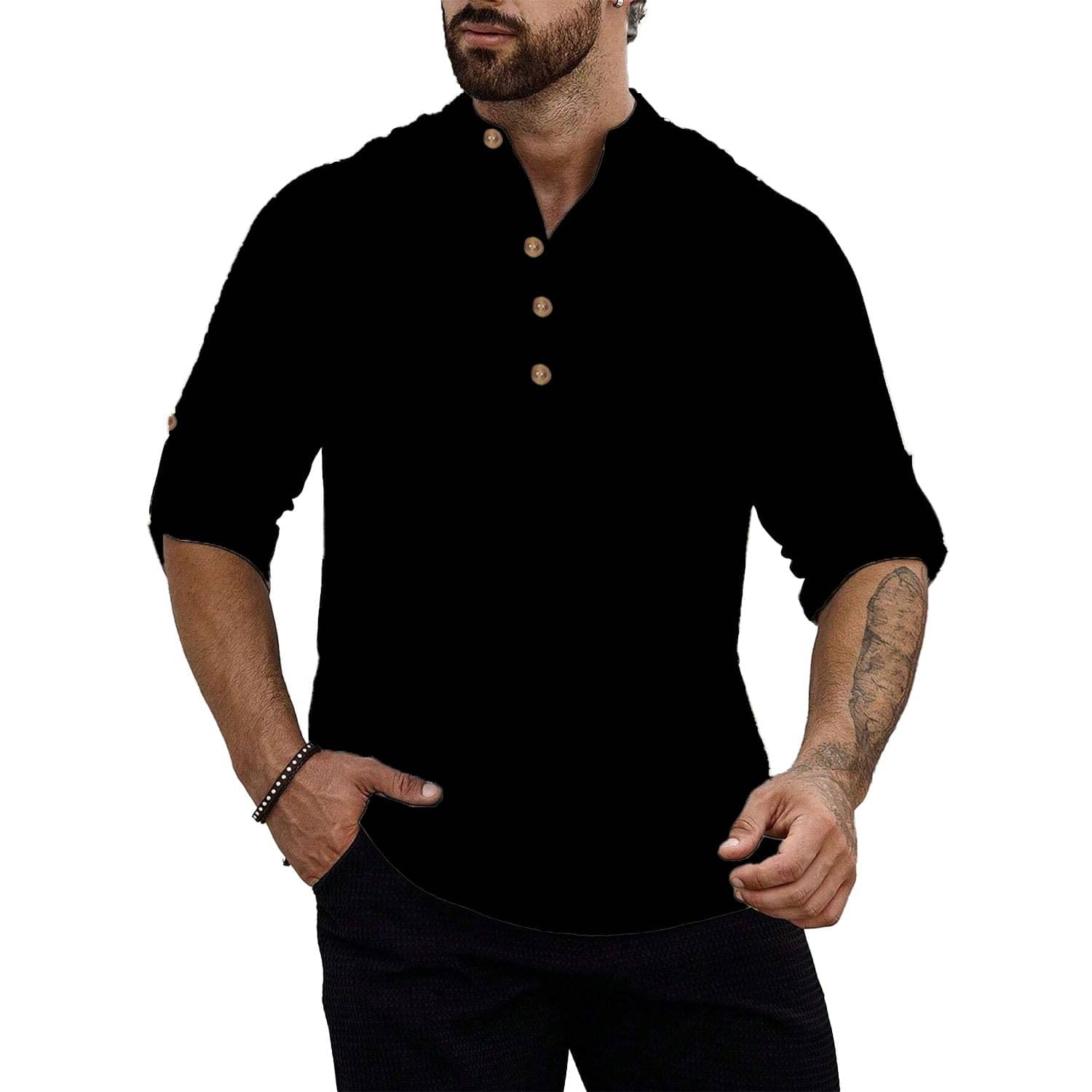     			LENIA Black Blended Men's Regular Kurta ( Pack of 1 )