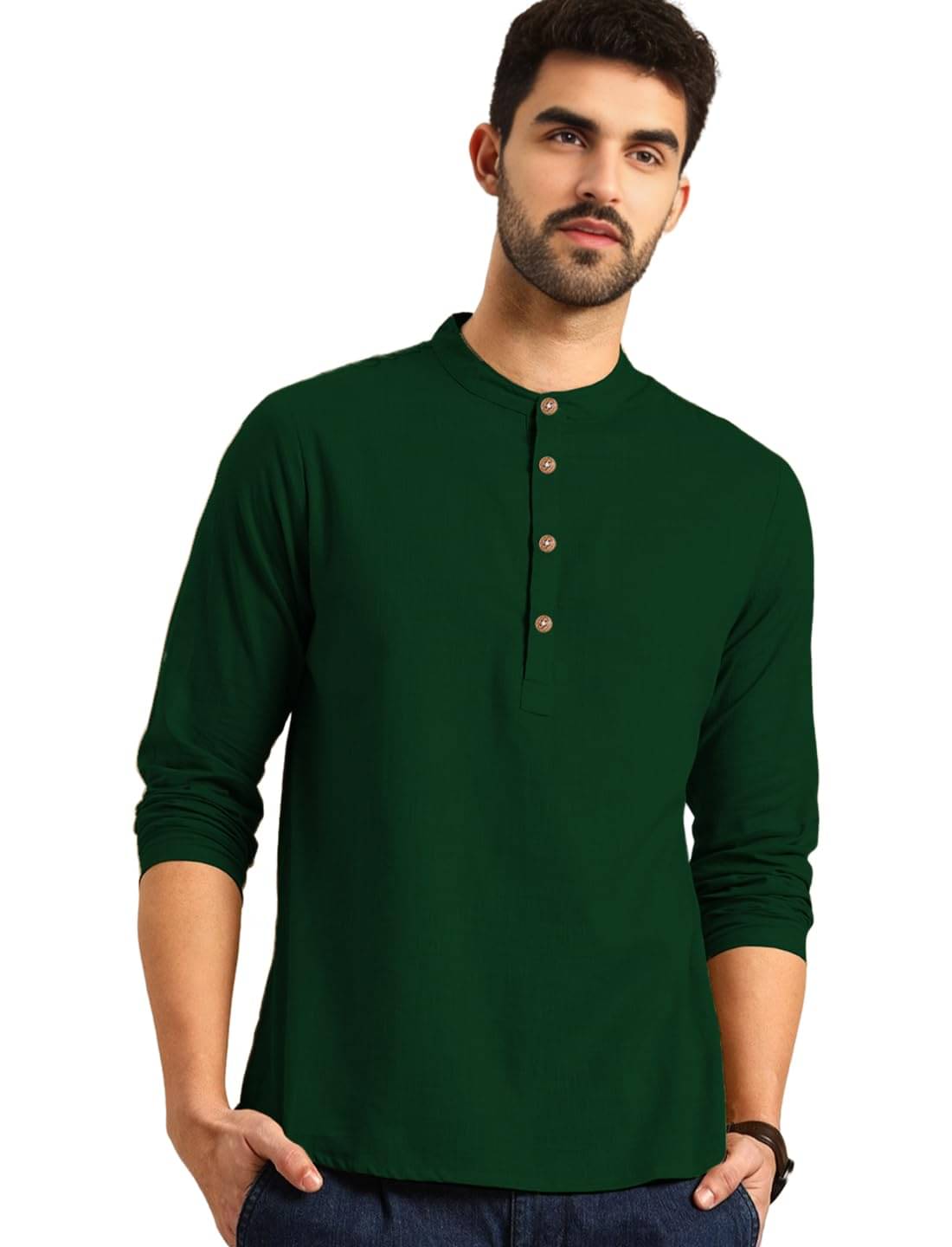 LENIA Green Blended Men's Regular Kurta ( Pack of 1 ) LENIA Green Blended Men's Regular Kurta ( Pack of 1 )