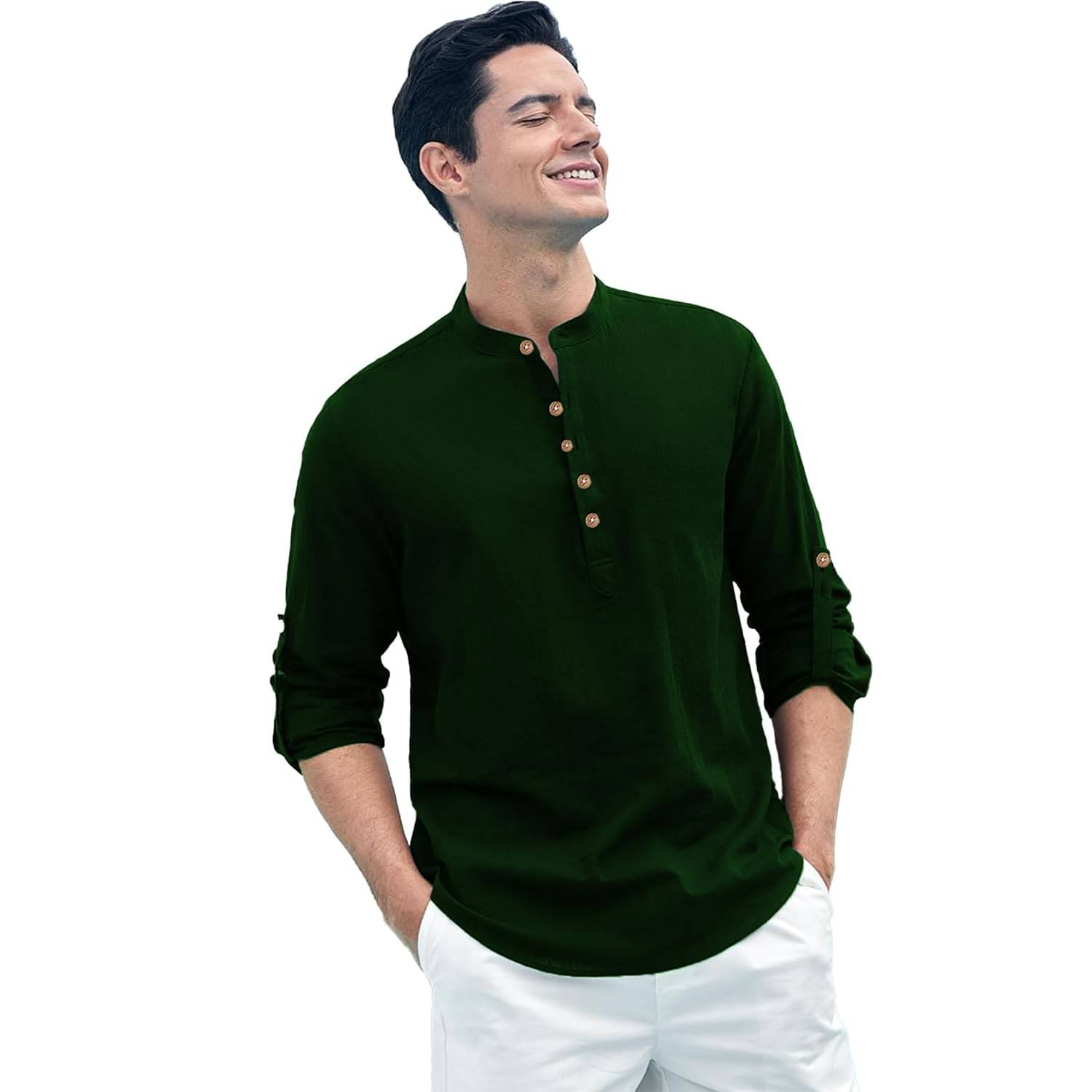     			LENIA Green Blended Men's Regular Kurta ( Pack of 1 )