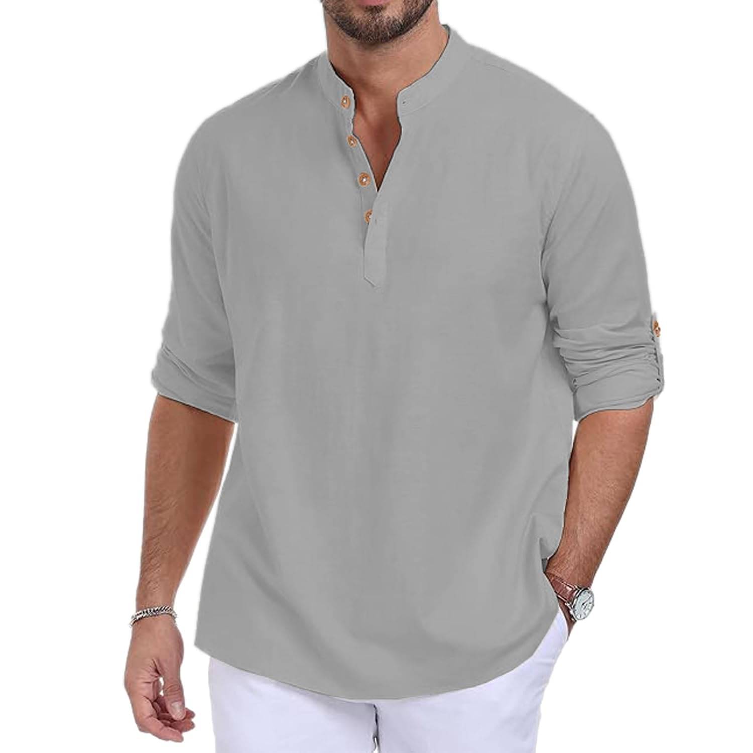     			LENIA Grey Blended Men's Regular Kurta ( Pack of 1 )