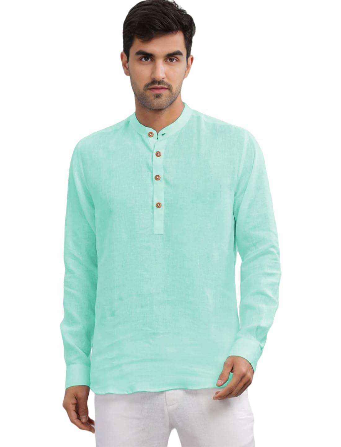 LENIA Light Blue Blended Men's Regular Kurta ( Pack of 1 ) LENIA Light Blue Blended Men's Regular Kurta ( Pack of 1 )