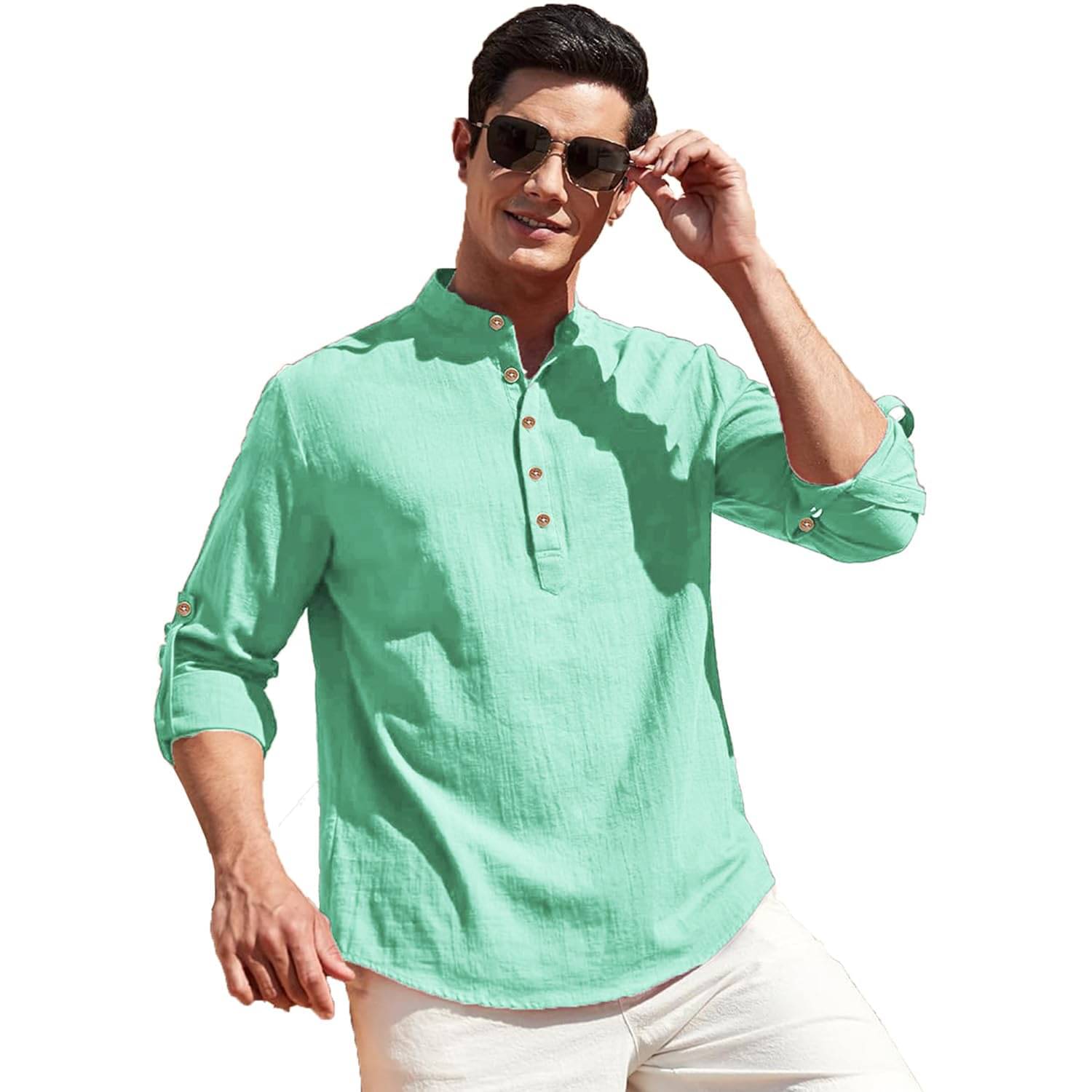 LENIA Light Blue Blended Men's Regular Kurta ( Pack of 1 ) LENIA Light Blue Blended Men's Regular Kurta ( Pack of 1 )