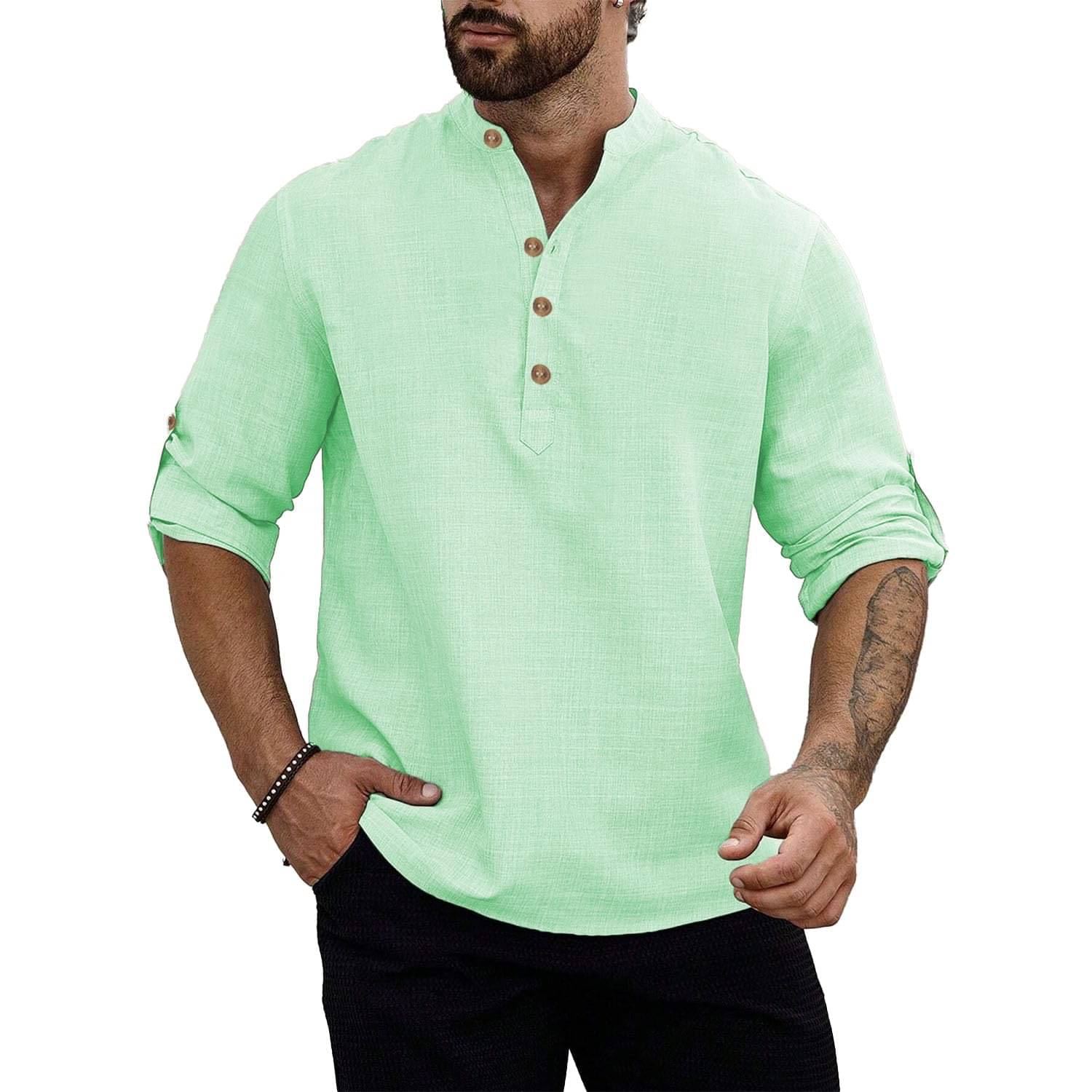     			LENIA Light Blue Blended Men's Regular Kurta ( Pack of 1 )
