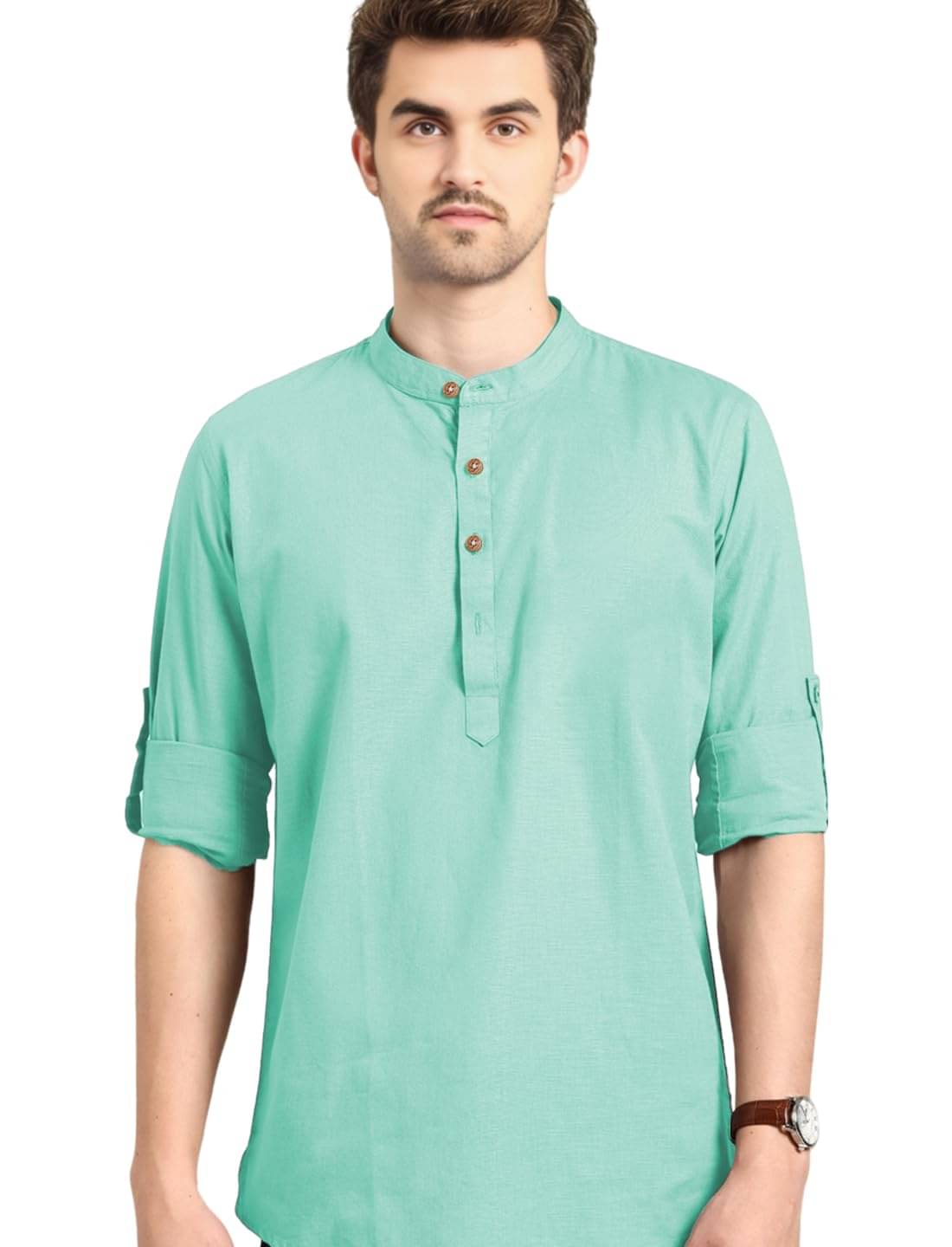 LENIA Light Blue Blended Men's Regular Kurta ( Pack of 1 ) LENIA Light Blue Blended Men's Regular Kurta ( Pack of 1 )