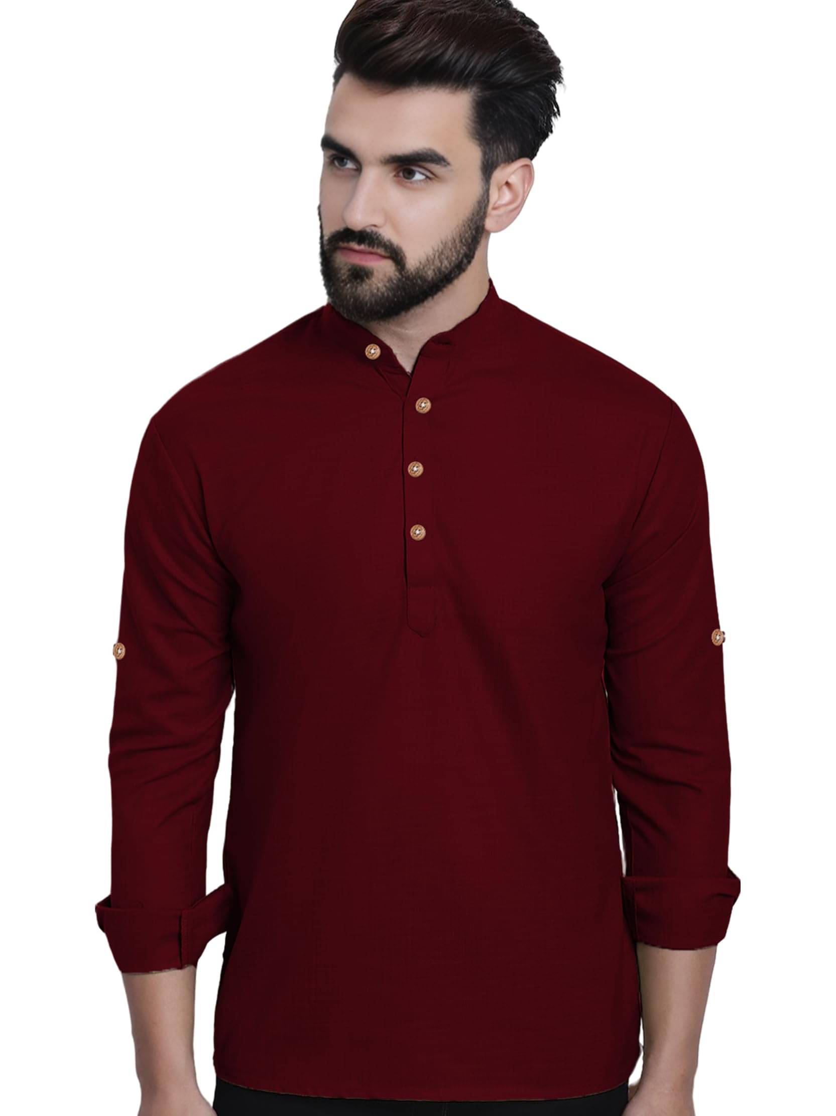 LENIA Maroon Blended Men's Regular Kurta ( Pack of 1 ) LENIA Maroon Blended Men's Regular Kurta ( Pack of 1 )