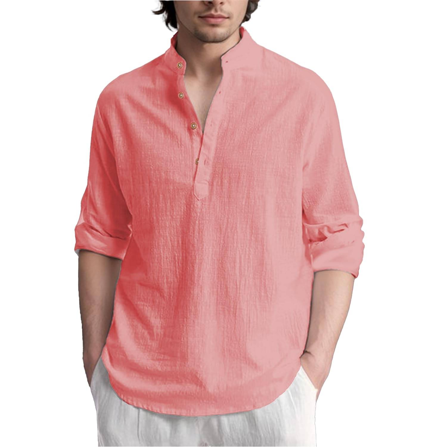     			LENIA Peach Blended Men's Regular Kurta ( Pack of 1 )