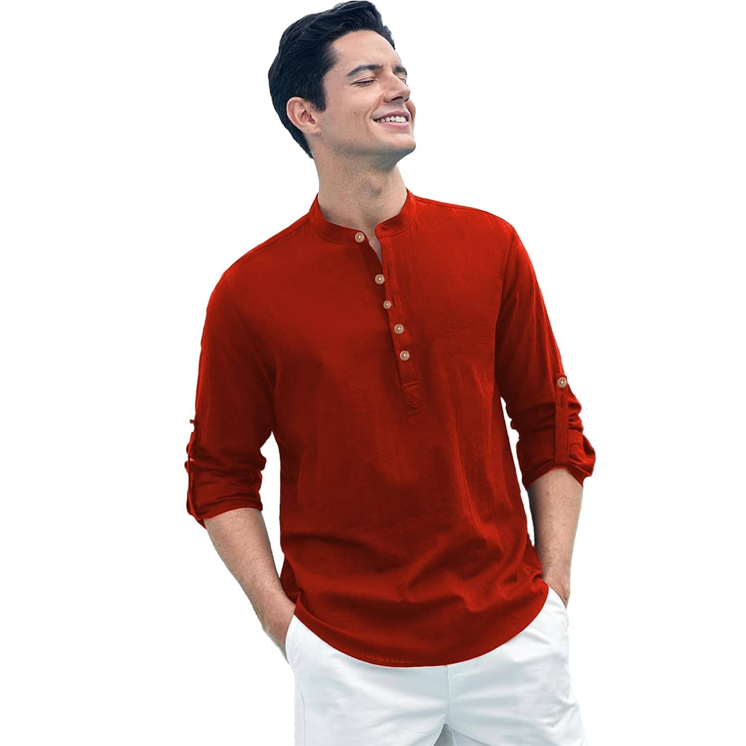     			LENIA Red Blended Men's Regular Kurta ( Pack of 1 )