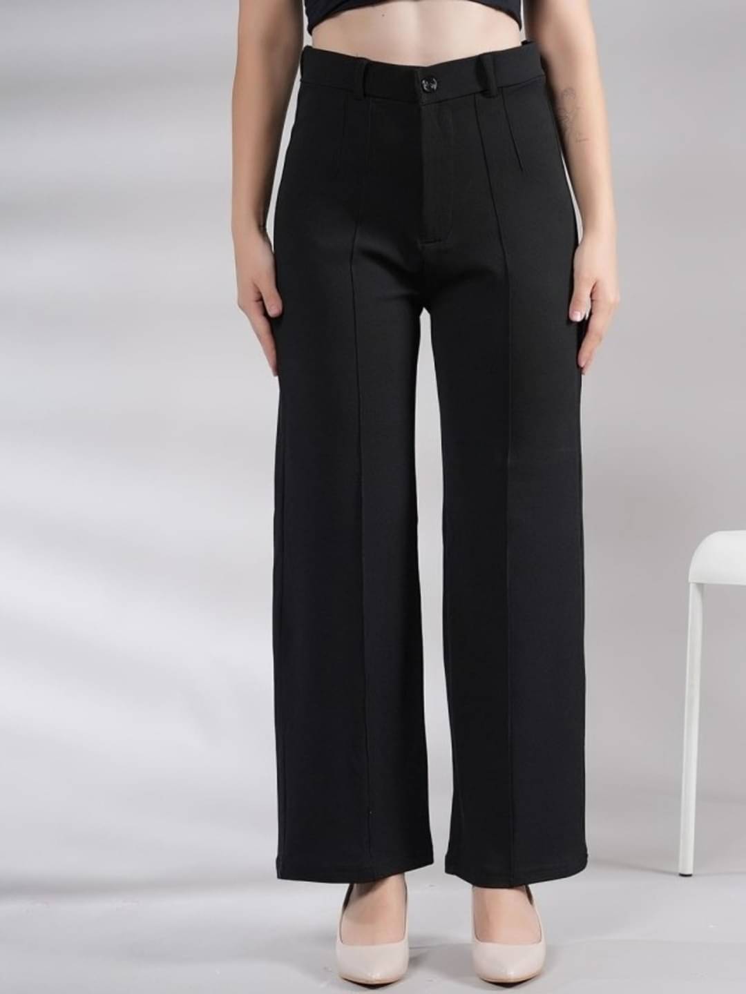     			MAYKR Women Lycra Casual Trousers ( Black )
