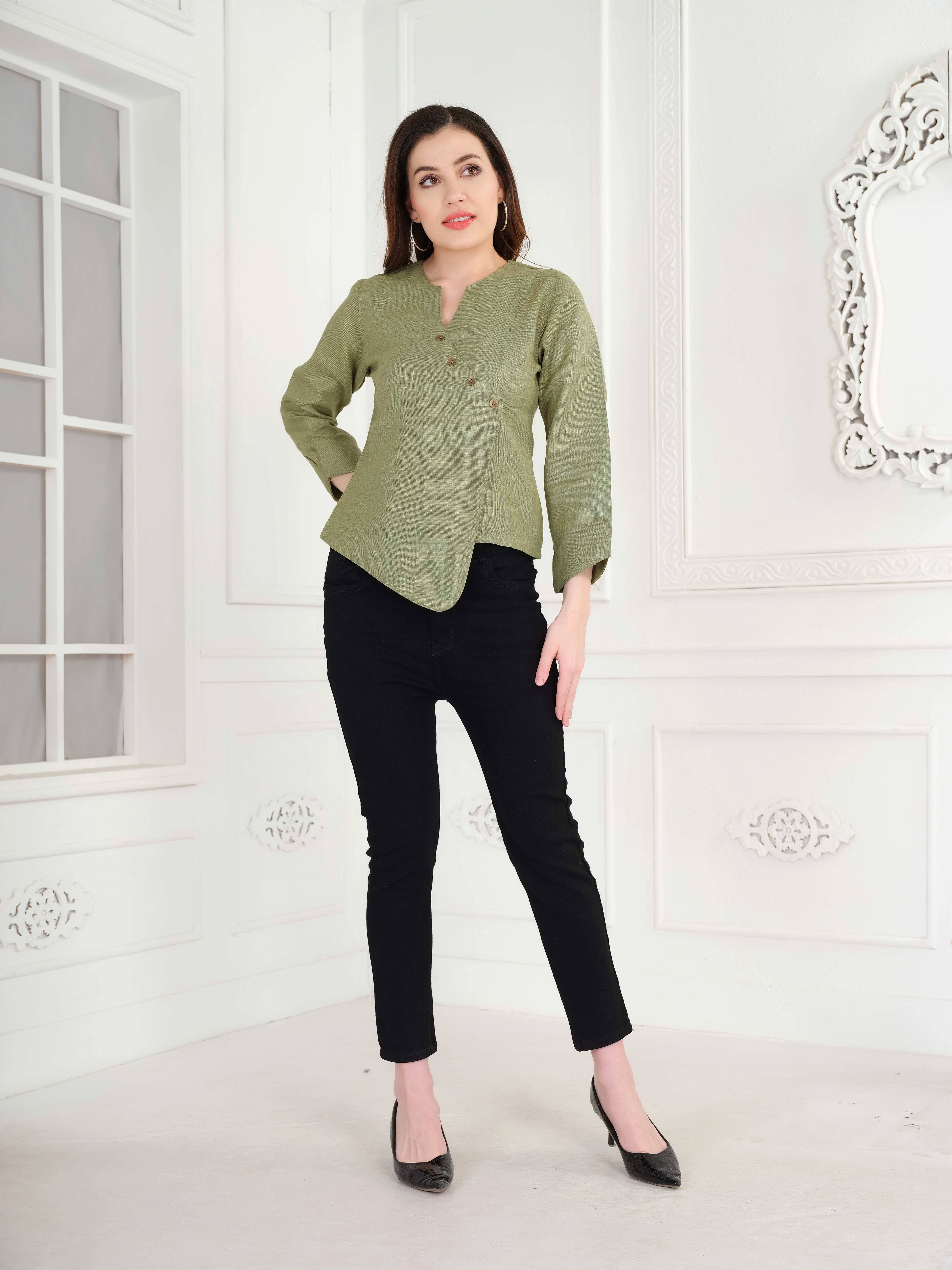     			Mantra Fashion Women's Polyester Regular Top ( Green )