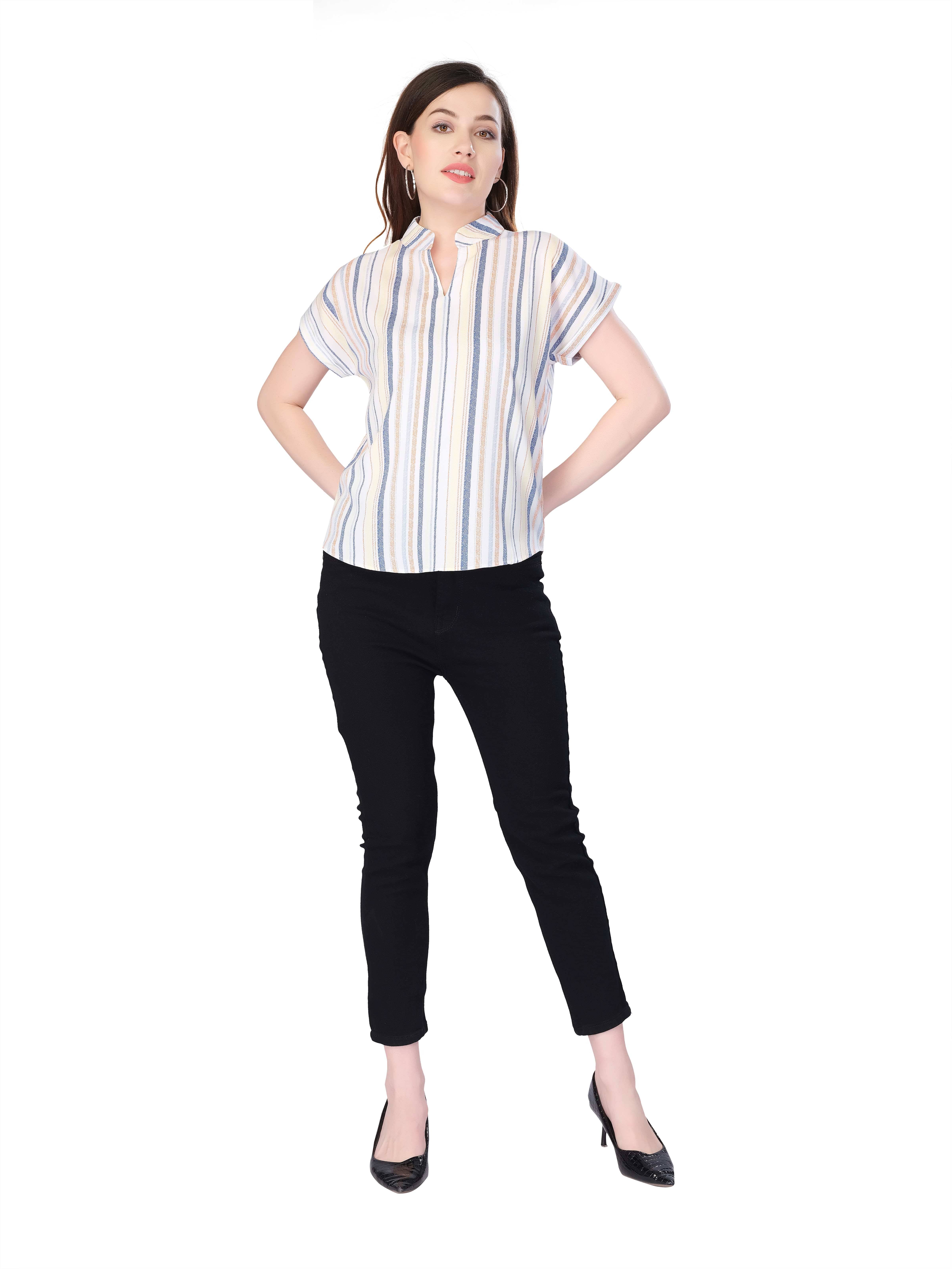    			Mantra Fashion Women's Polyester Regular Top ( White )