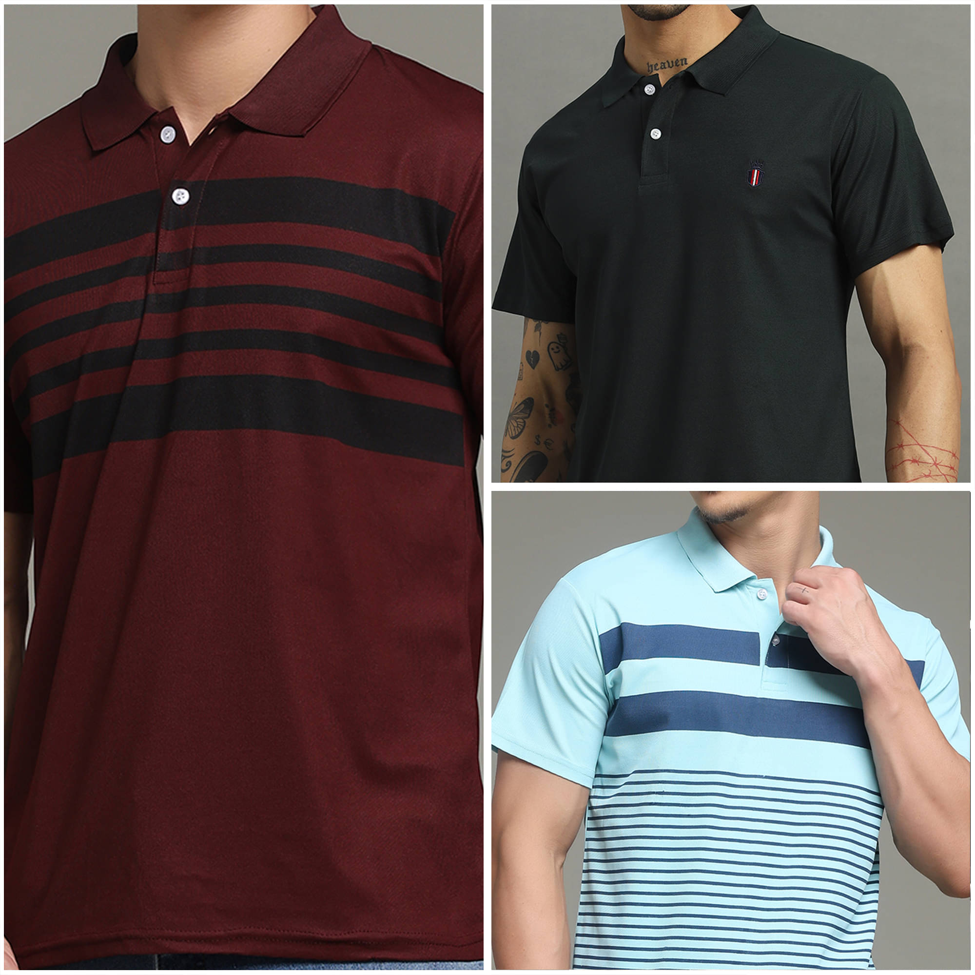     			Nins Moda Men Cotton Blend Regular Fit Printed Polo T Shirt ( Wine )