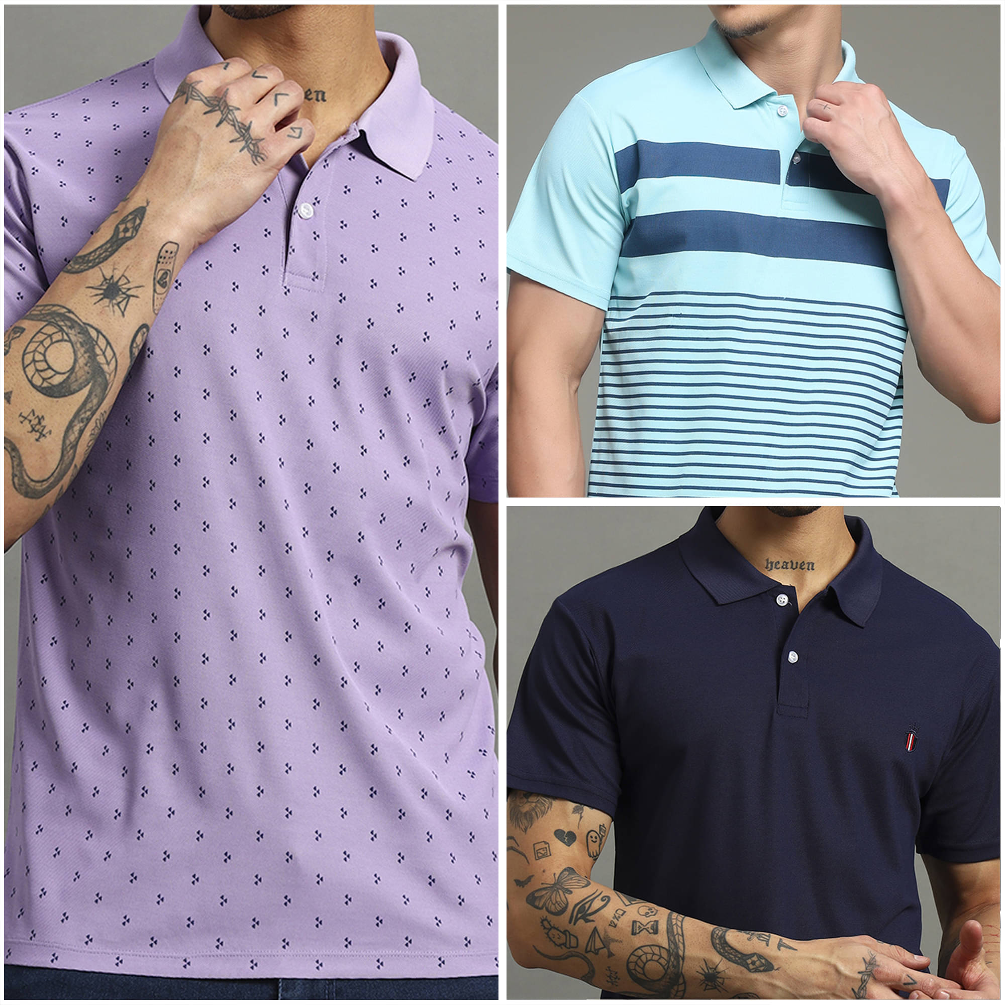 Nins Moda Men Cotton Blend Regular Fit Printed Polo T Shirt ( Lavender ) Nins Moda Men Cotton Blend Regular Fit Printed Polo T Shirt ( Lavender )