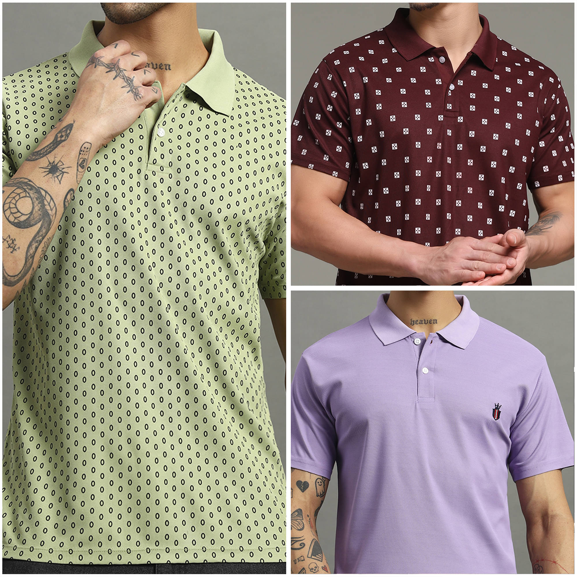     			Nins Moda Men Cotton Blend Regular Fit Printed Polo T Shirt ( Sea Green )