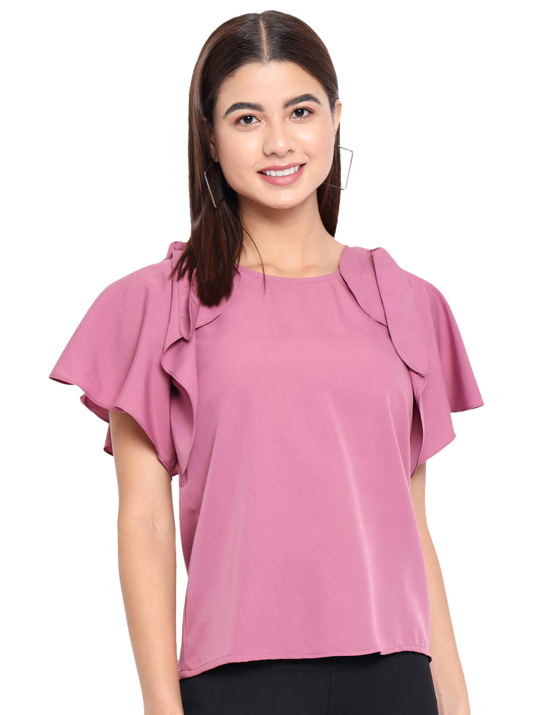 OTIRA Women's Crepe Regular Top ( Pink ) OTIRA Women's Crepe Regular Top ( Pink )