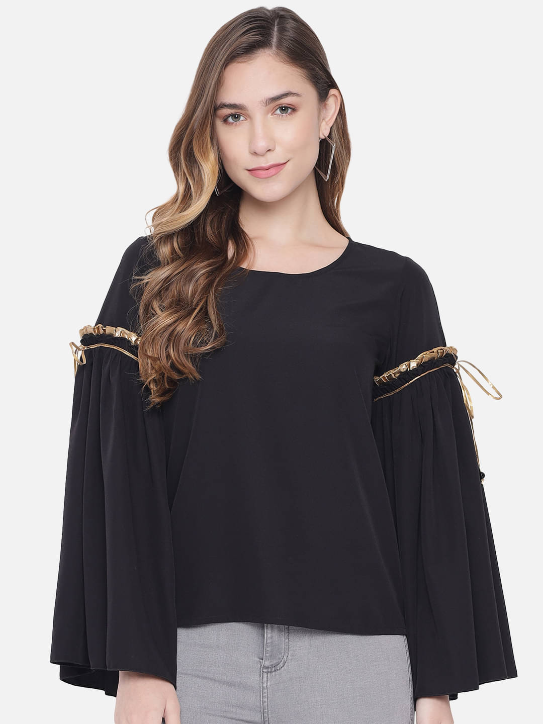 OTIRA Women's Crepe Regular Top ( Black )     			OTIRA Women's Crepe Regular Top ( Black )