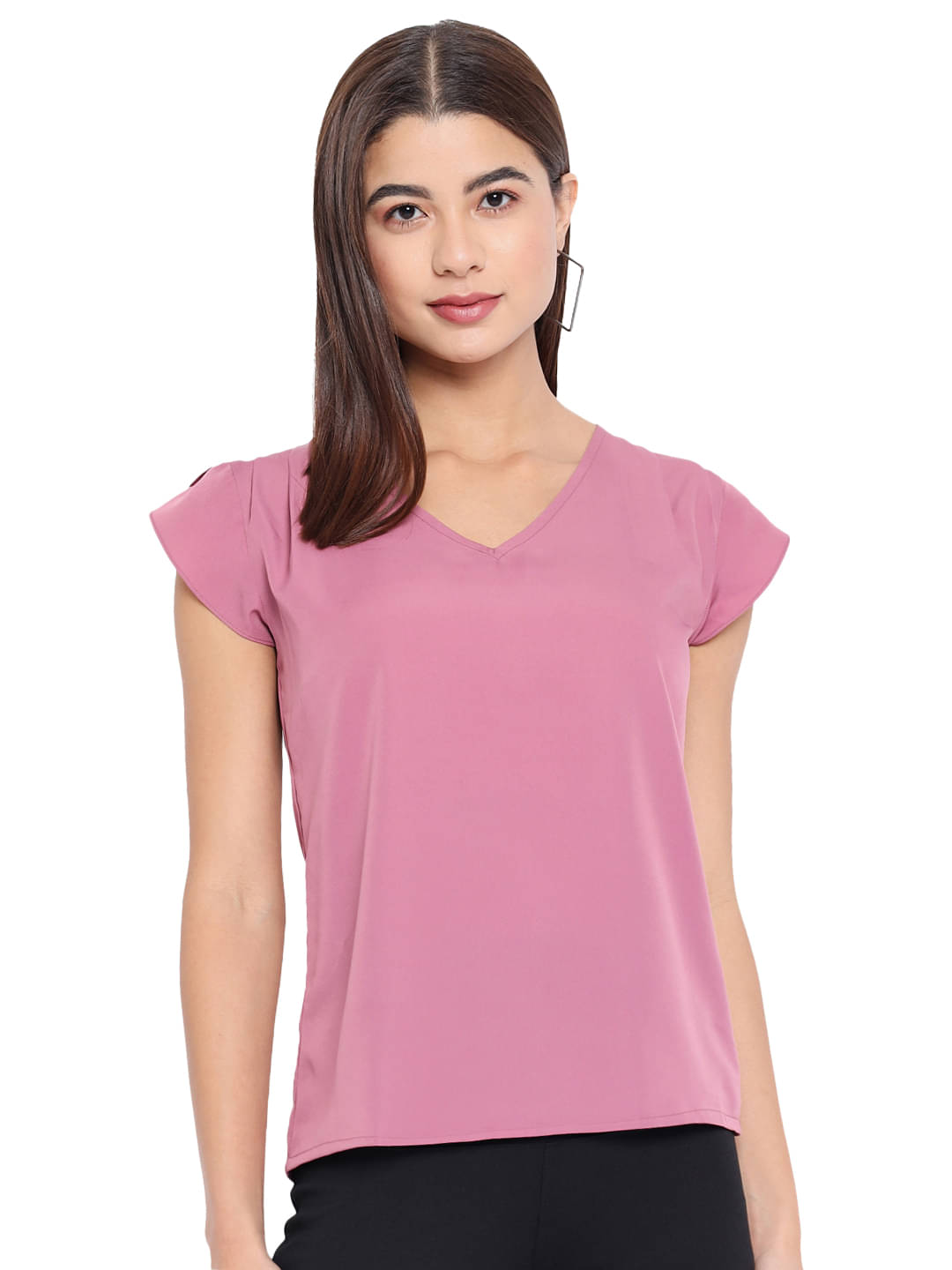     			OTIRA Women's Crepe Regular Top ( Pink )