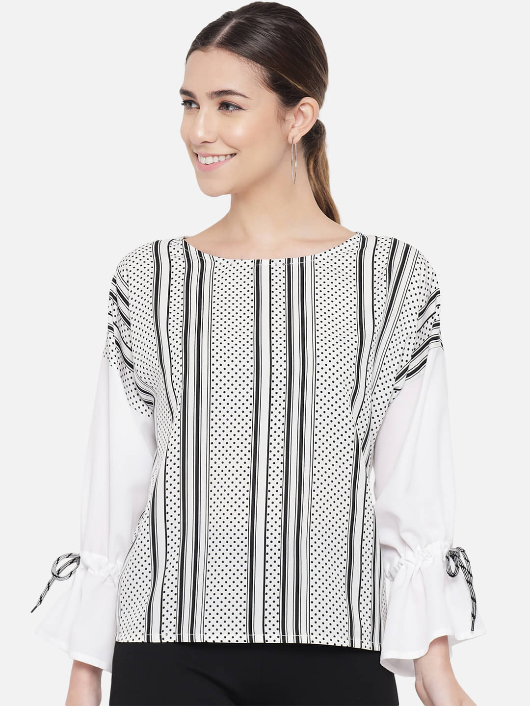     			OTIRA Women's Crepe Regular Top ( White )