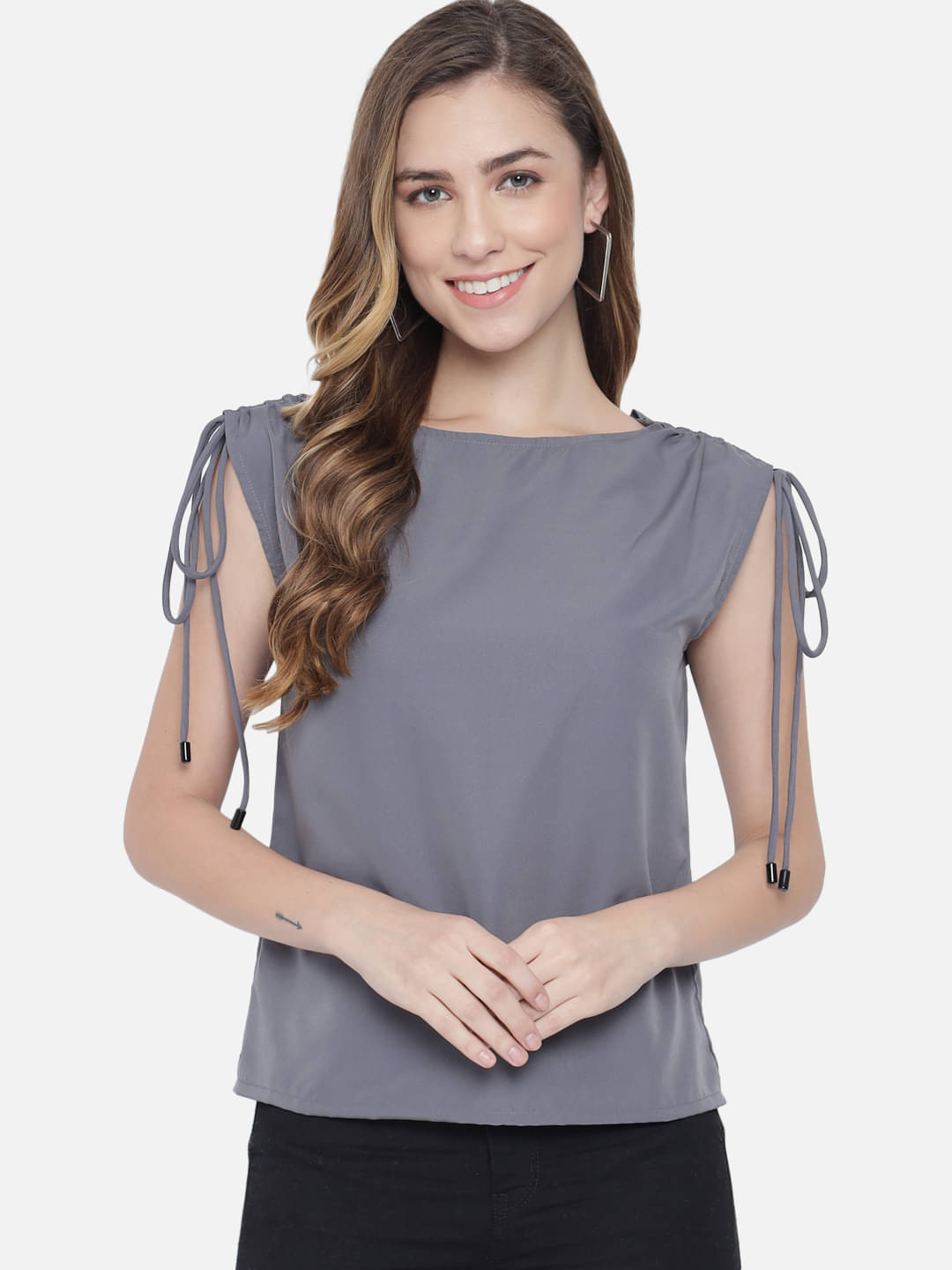 OTIRA Women's Crepe Regular Top ( Grey ) OTIRA Women's Crepe Regular Top ( Grey )