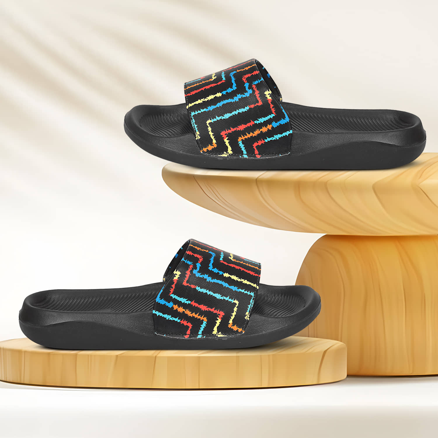 PERY PAO Black Men's Slide Flip Flop