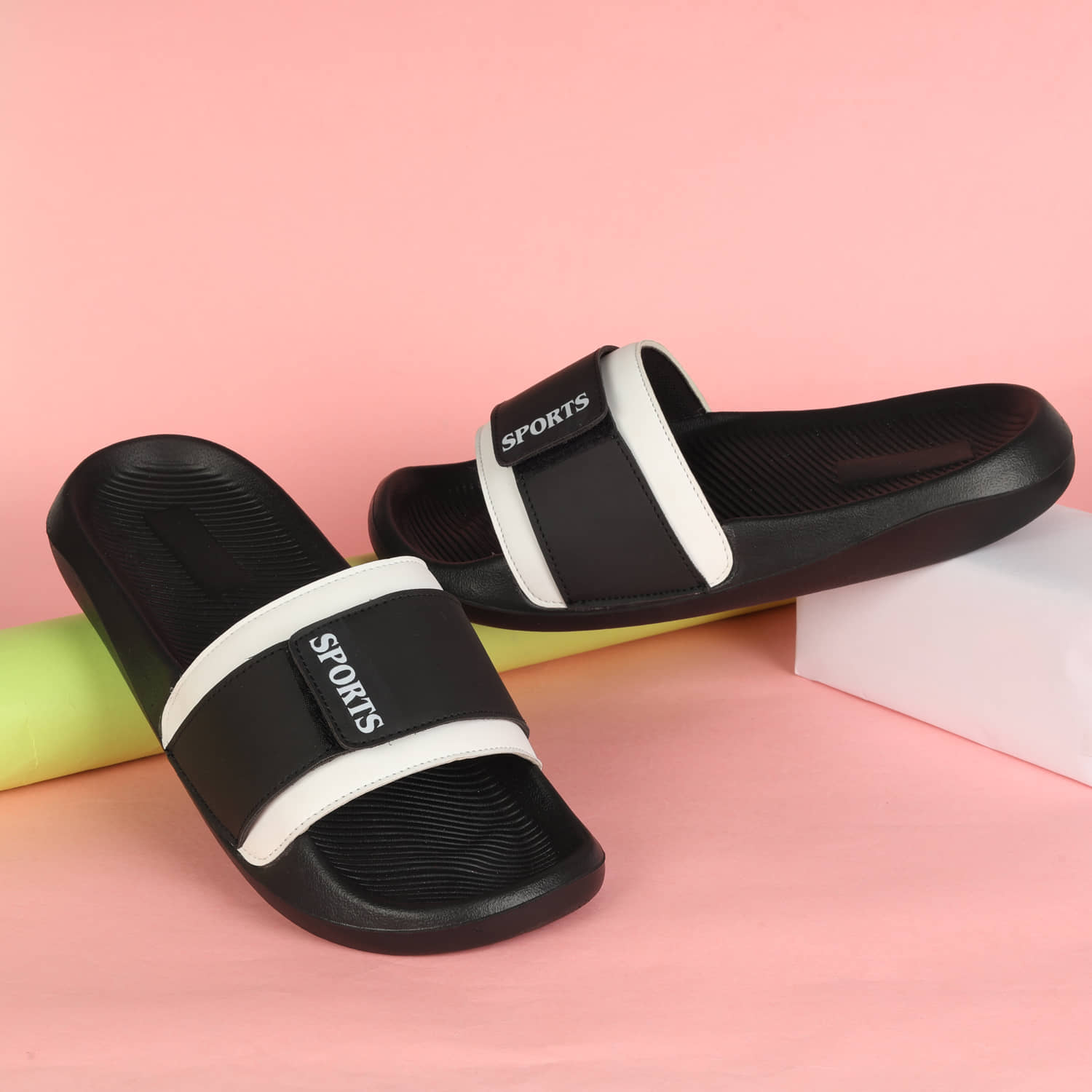 PERY PAO Black Men's Slide Flip Flop