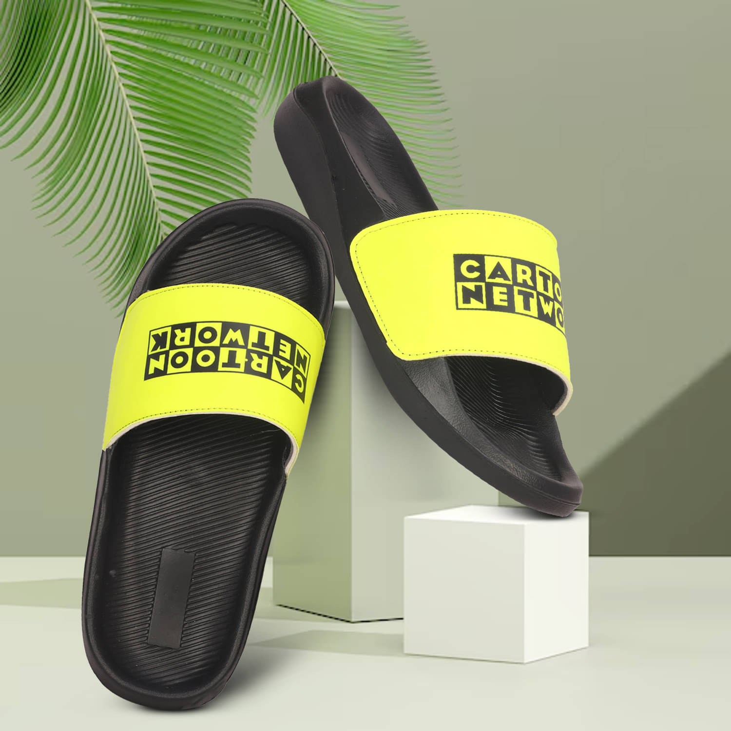     			PERY PAO Green Men's Slide Flip Flop