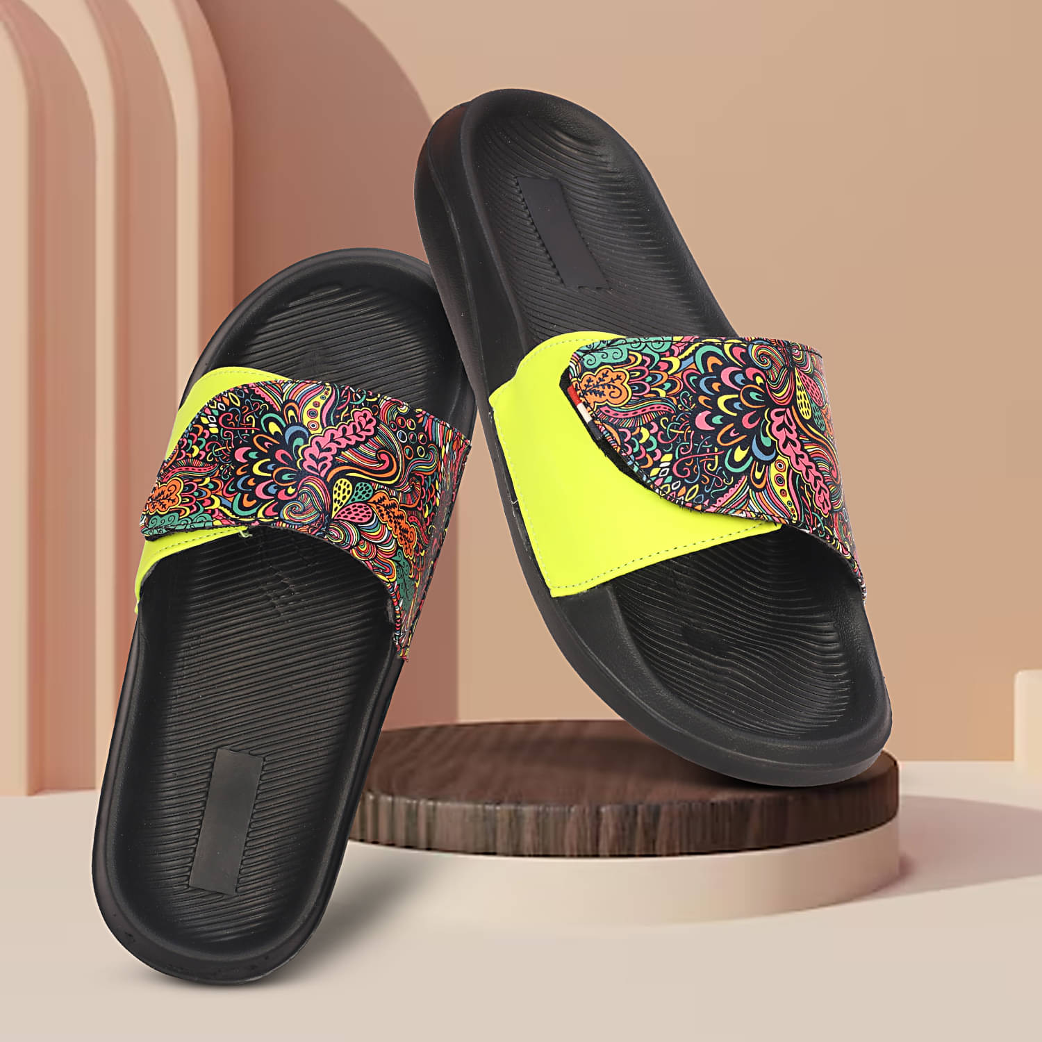    			PERY PAO Green Men's Slide Flip Flop