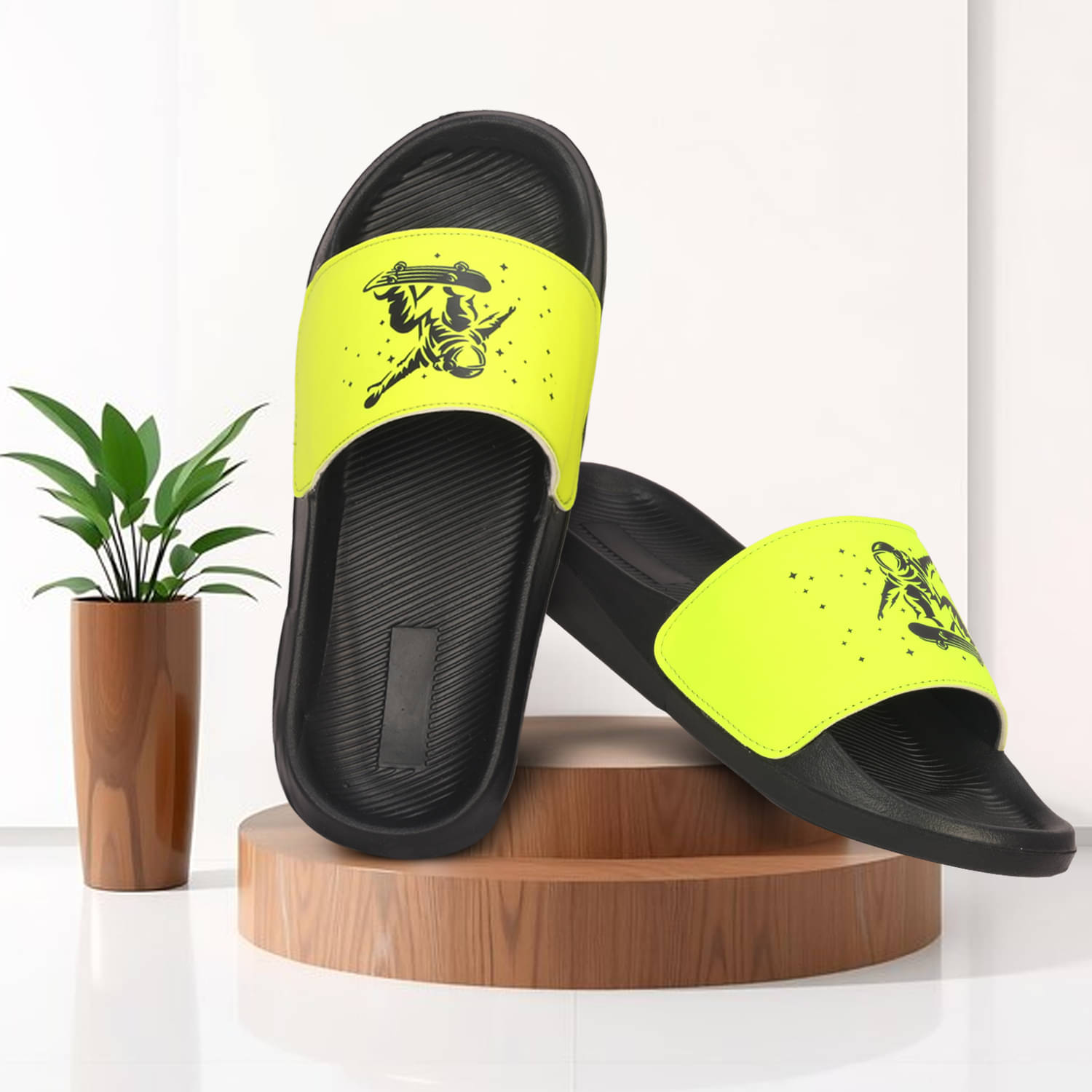     			PERY PAO Green Men's Slide Flip Flop