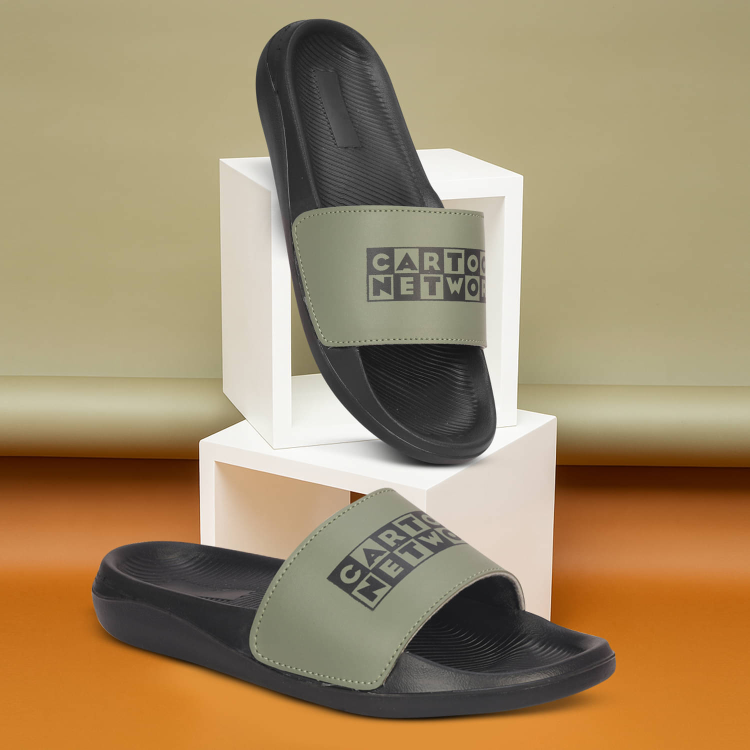     			PERY PAO Olive Men's Slide Flip Flop