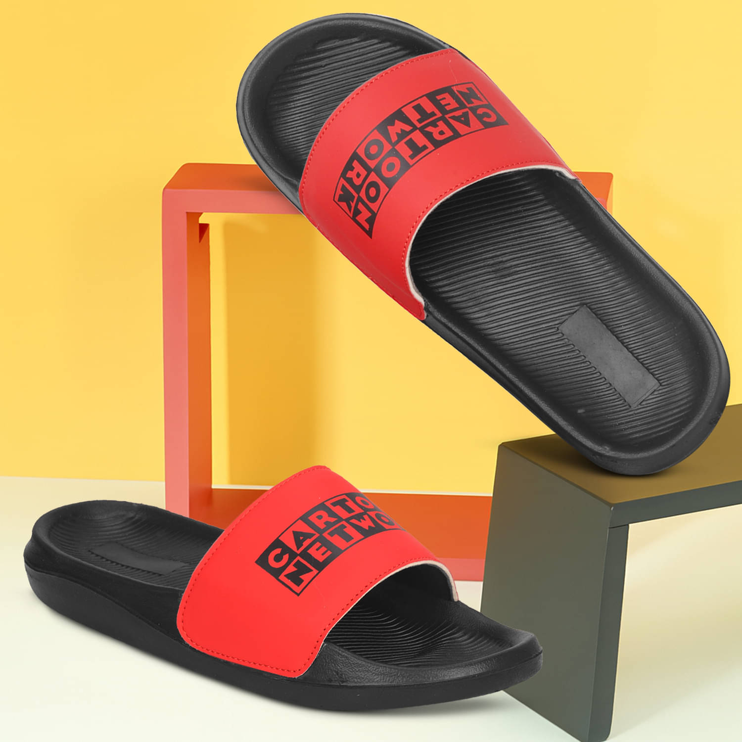     			PERY PAO Red Men's Slide Flip Flop