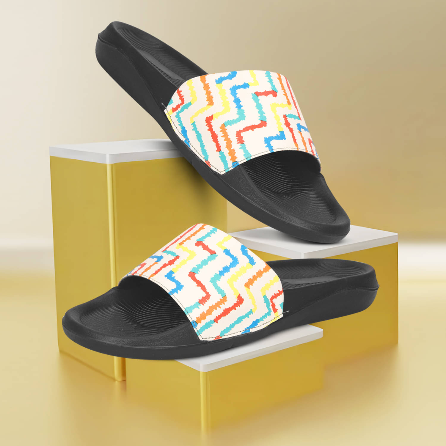     			PERY PAO White Men's Slide Flip Flop