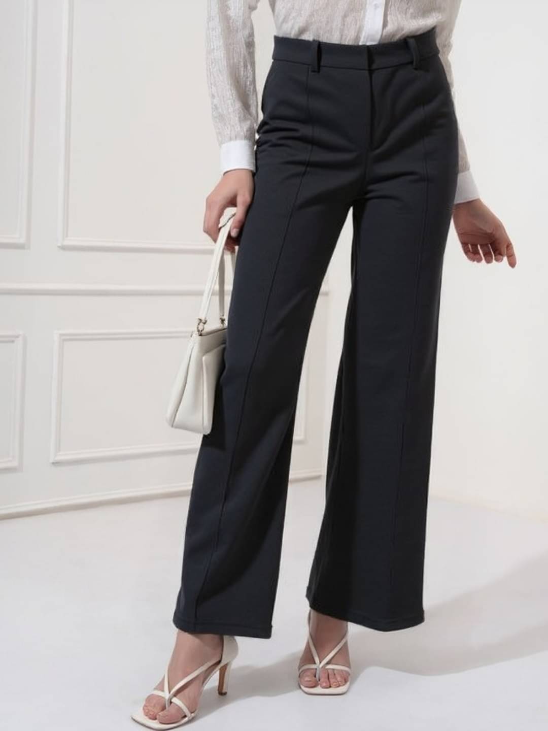     			PLUS PARADISE Women Lycra Casual Trousers ( Black )