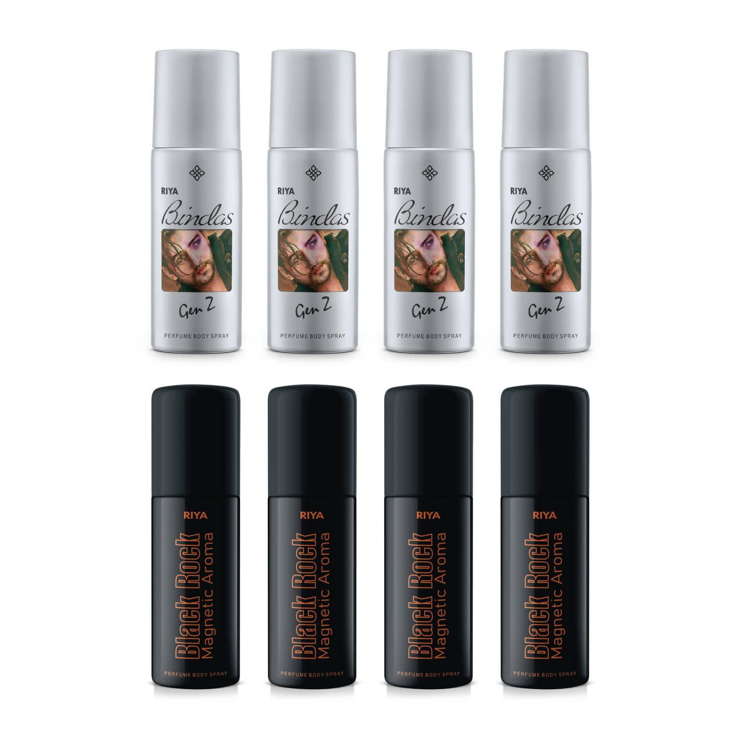 Riya Bindas Grey and Black rock 40 Ml Each Deodorant Spray for Men 320 ml ( Pack of 10 ) Riya Bindas Grey and Black rock 40 Ml Each Deodorant Spray for Men 320 ml ( Pack of 10 )