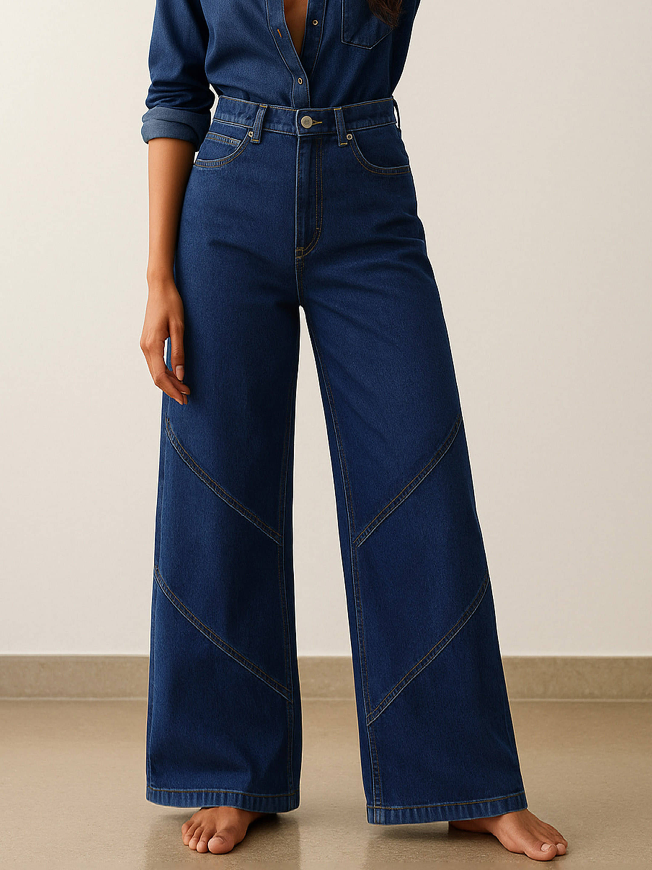     			SASSAFRAS BASICS Women's Regular Fit High-Rise Jeans ( Blue )