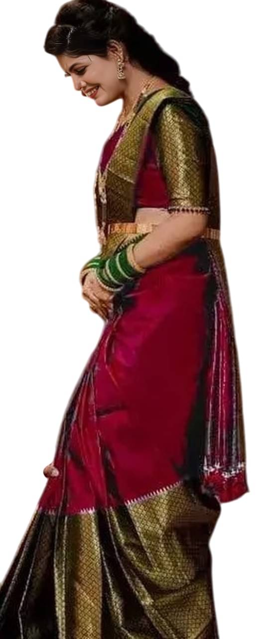 SATVASHIV Jacquard Embellished Banarasi saree With Unstitched Blouse Piece ( Maroon ) SATVASHIV Jacquard Embellished Banarasi saree With Unstitched Blouse Piece ( Maroon )