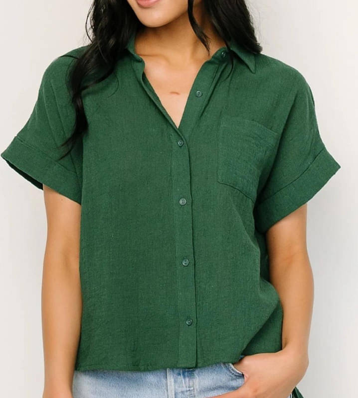     			SIDDHO HUM Women Solid Cotton Shirt ( Green )