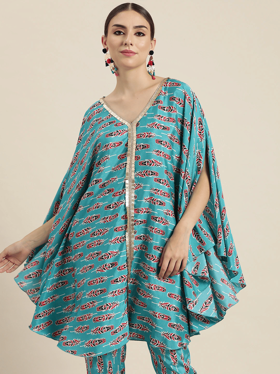     			Shae by SASSAFRAS Women's Polyester Kaftan ( Blue )
