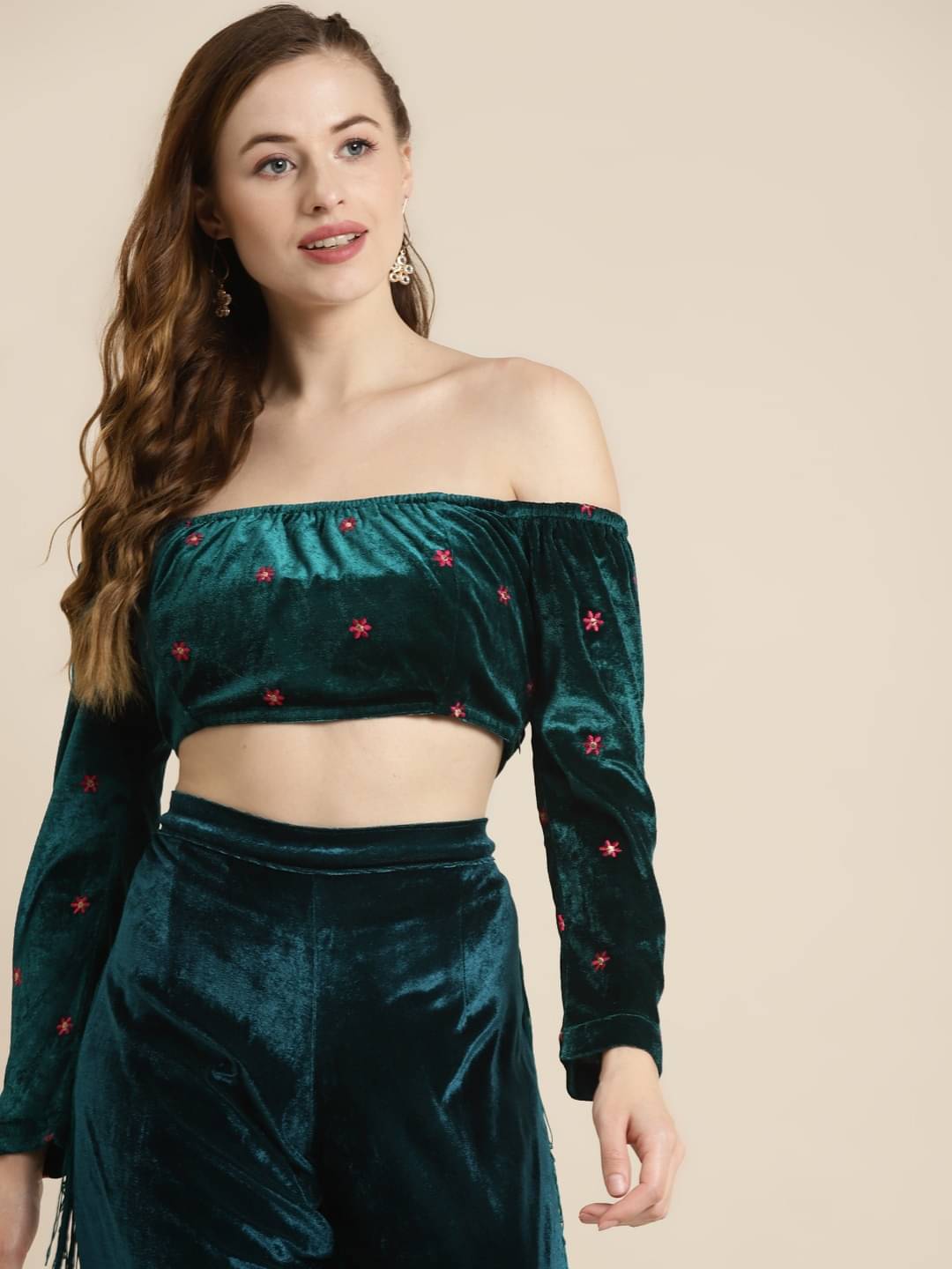     			Shae by SASSAFRAS Women's Polyester Crop Top ( Teal )