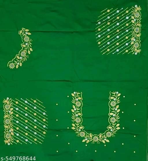 The White Rabbit Cotton Unstitched Unstitched Women's Blouse ( Green ) The White Rabbit Cotton Unstitched Unstitched Women's Blouse ( Green )