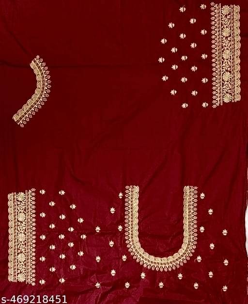     			The White Rabbit Cotton Unstitched Unstitched Women's Blouse ( Maroon )