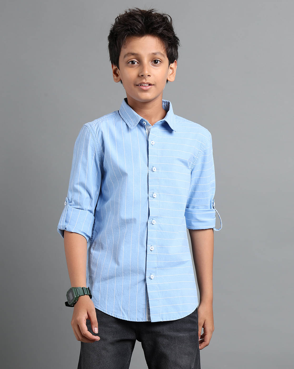Under Fourteen Only Pack of 1 Boys 100% Cotton Full Sleeves Shirt ( Blue ) Under Fourteen Only Pack of 1 Boys 100% Cotton Full Sleeves Shirt ( Blue )