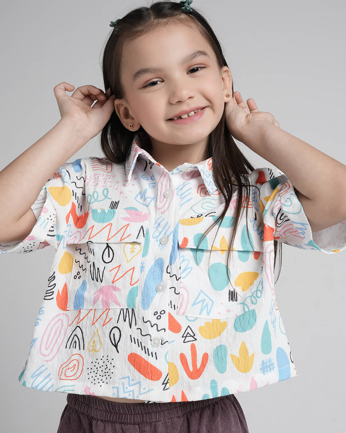     			Under Fourteen Only Pack of 1 Girls Dobby Top ( White )
