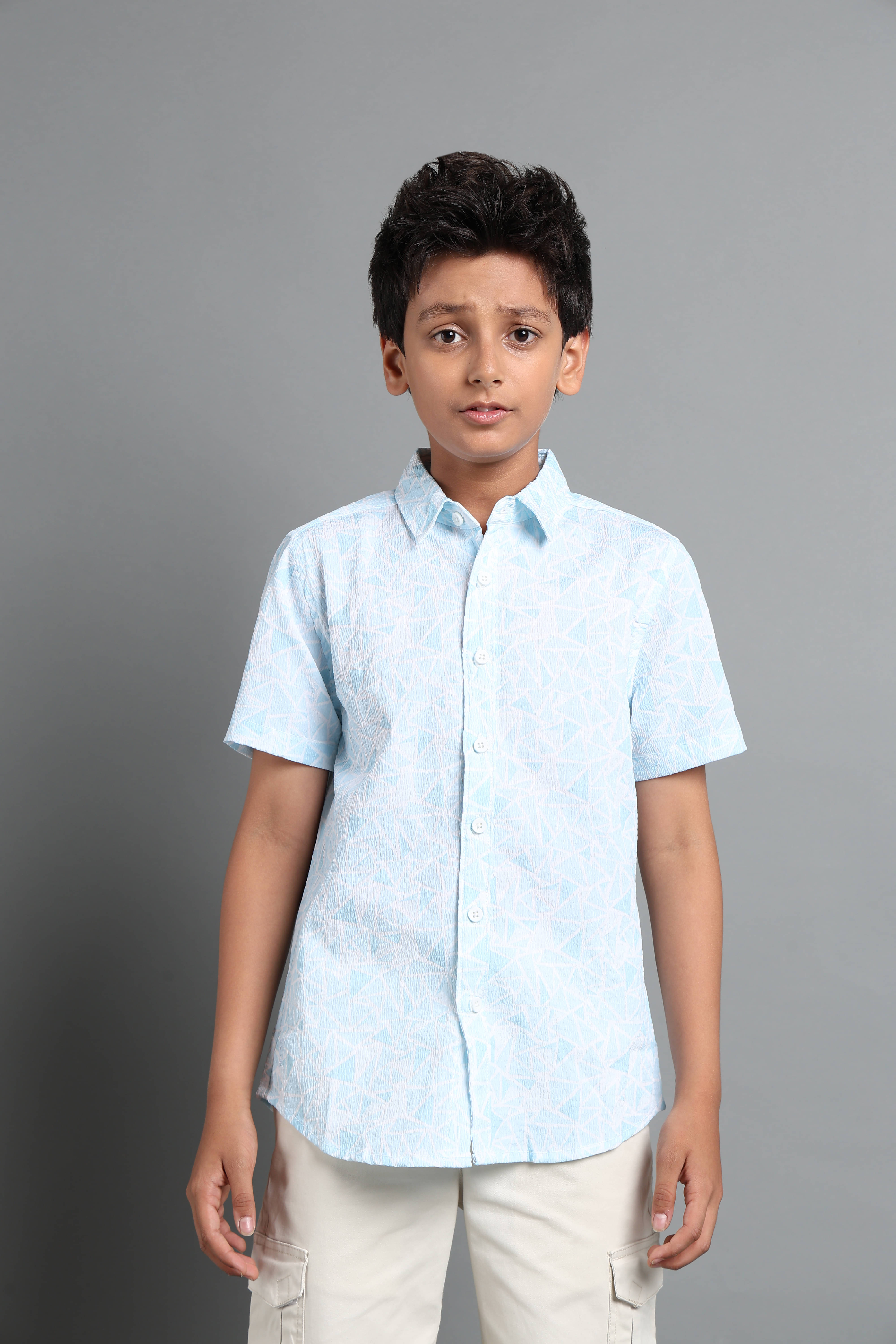 Under Fourteen Only Pack of 1 Boys Cotton Blend Half Sleeves Shirt ( Blue ) Under Fourteen Only Pack of 1 Boys Cotton Blend Half Sleeves Shirt ( Blue )