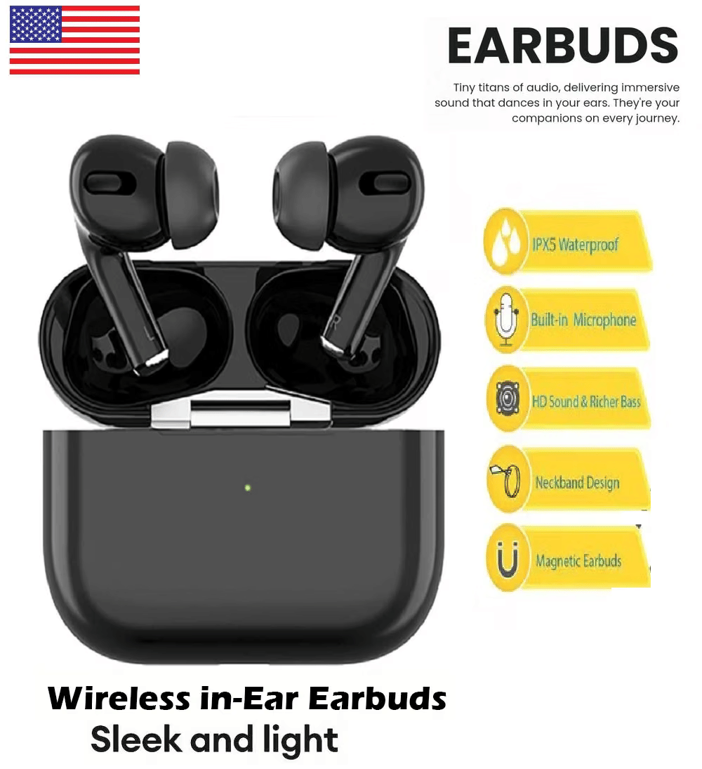     			Wireless Bluetooth airbuds in Black with Deep Bass, Long Battery Backup, Touch Control, Fast Charging Case, Lightweight Design for Music, Calls, Workouts & Gaming Headset