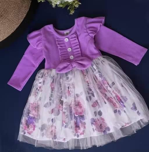     			samjho fashion Net Frock For Baby Girls ( Pack of 1 , Purple )