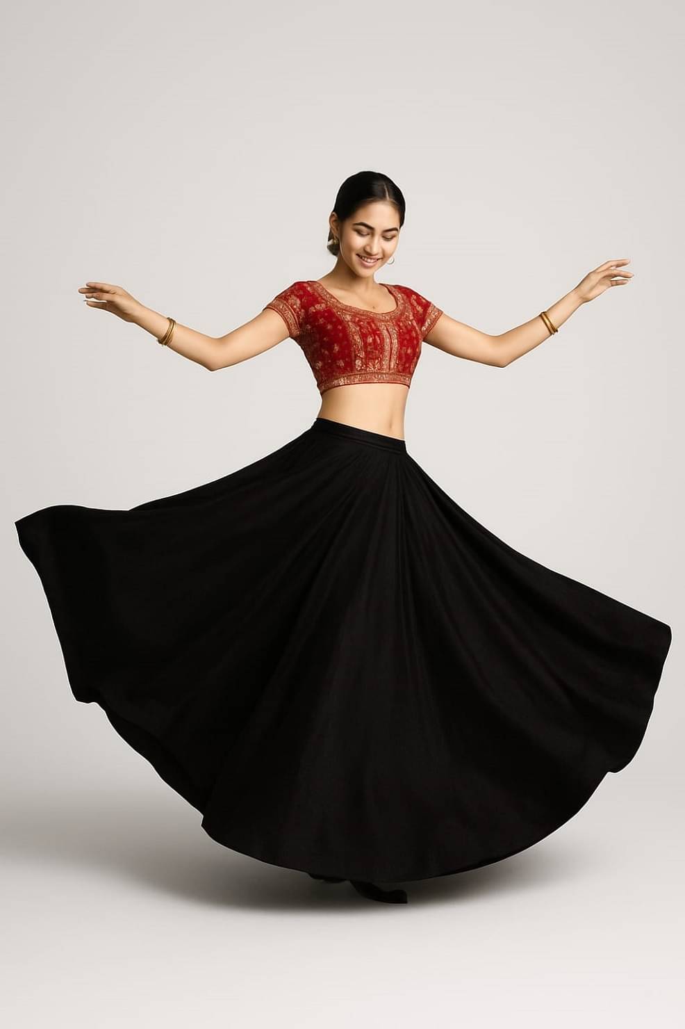 upome Black Crepe Women's Flared Skirt ( Pack of 1 ) upome Black Crepe Women's Flared Skirt ( Pack of 1 )