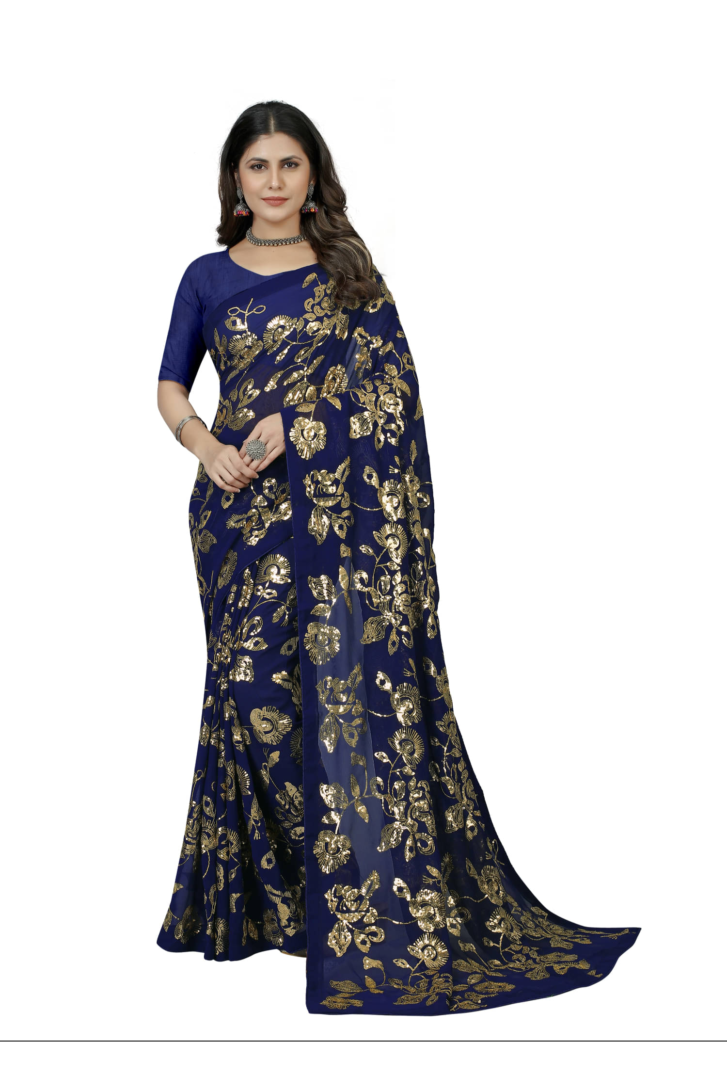 A TO Z CART Georgette Embroidered Regular Saree With Unstitched Blouse Piece ( Multicolor 1 ) A TO Z CART Georgette Embroidered Regular Saree With Unstitched Blouse Piece ( Multicolor 1 )